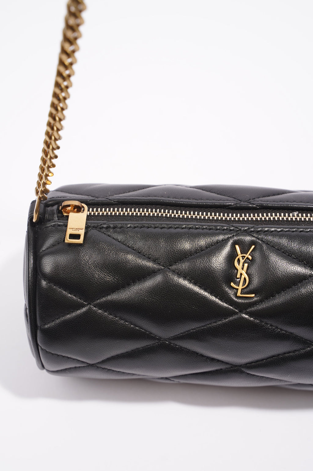 Saint Laurent Womens Sade Tube Black Leather Mini