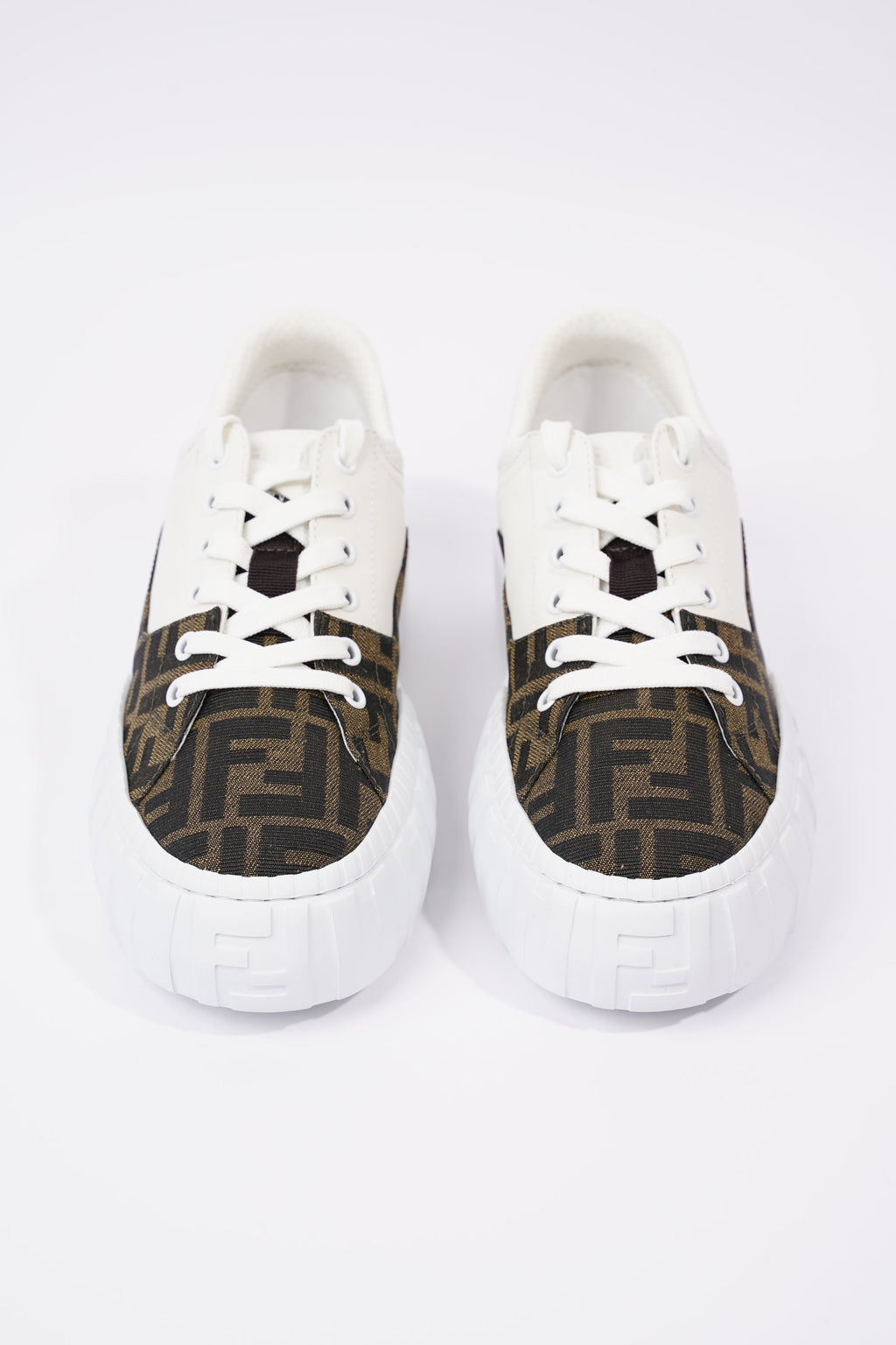 Fendi Womens Force Sneaker White / Monogram EU 38 / UK 5