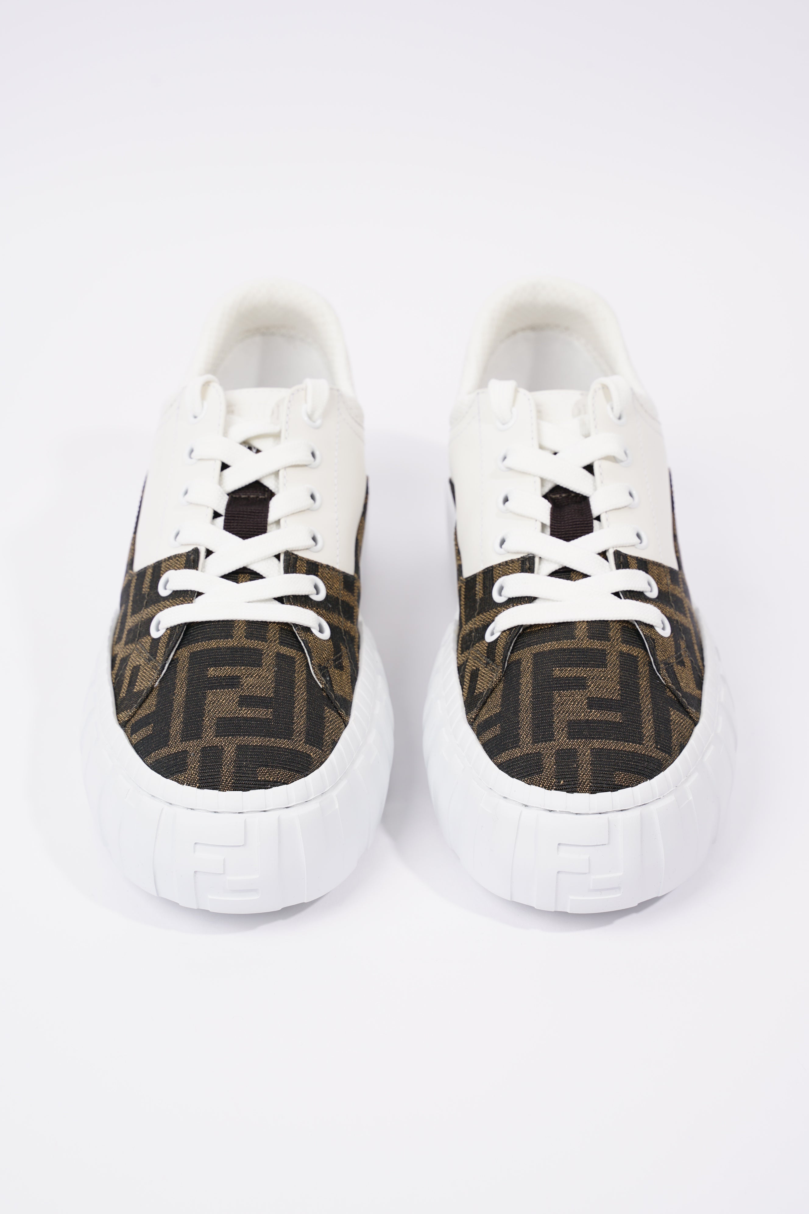 Fendi Womens Force Sneaker White / Monogram EU 38 / UK 5