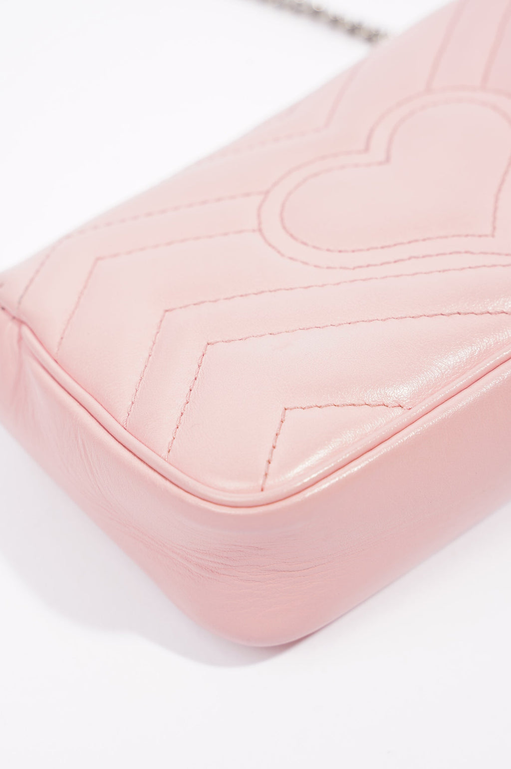 Gucci Womens Marmont Flap Pink / Silver Super Mini
