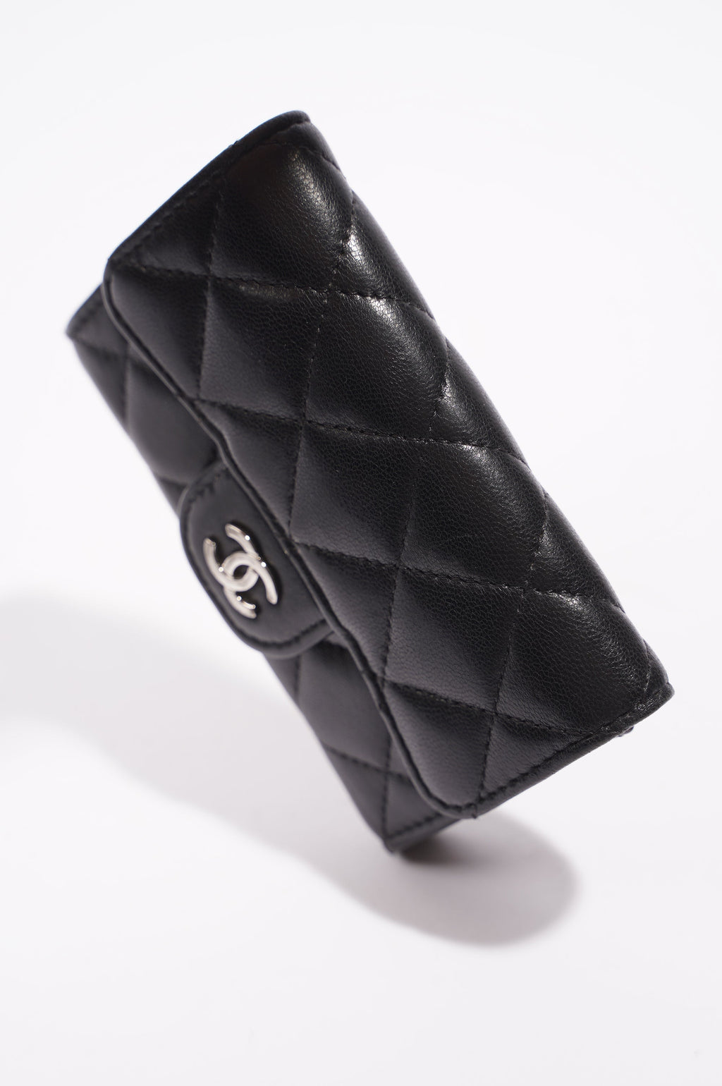Chanel Womens Lambskin Card Holder Black