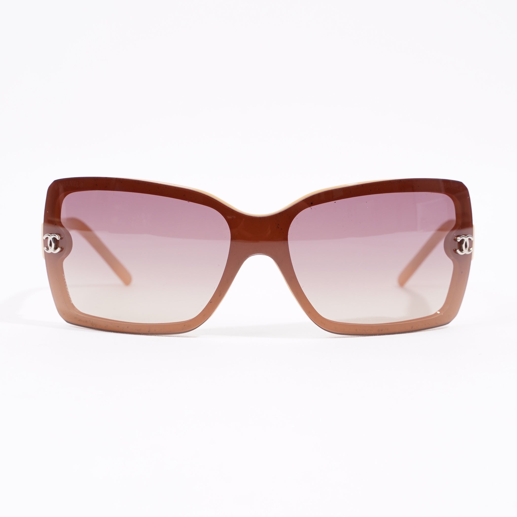 Chanel Womens Oversized Sunglasses Brown Acetate 120