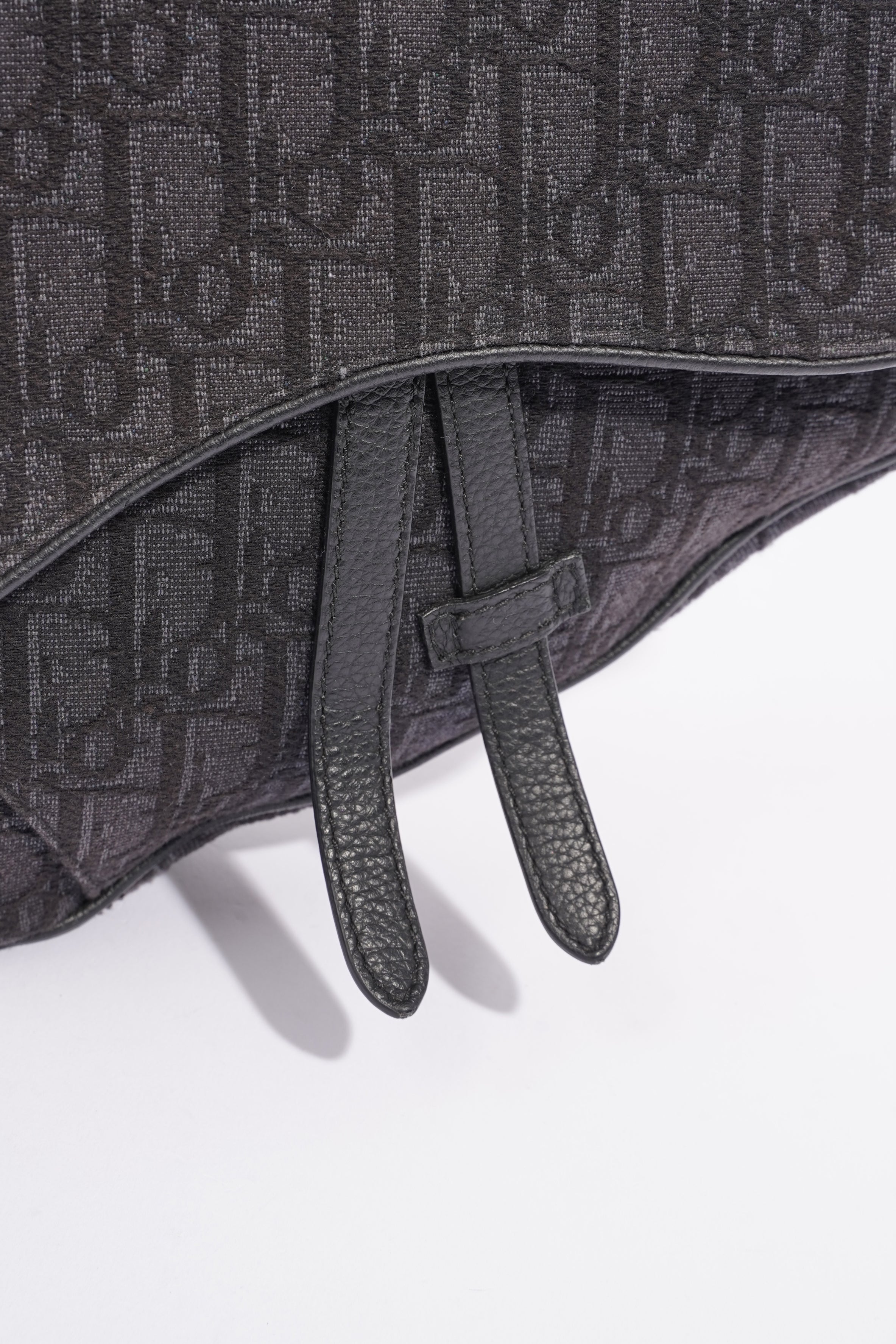 Christian Dior Saddle Bag Dark Grey Oblique Canvas