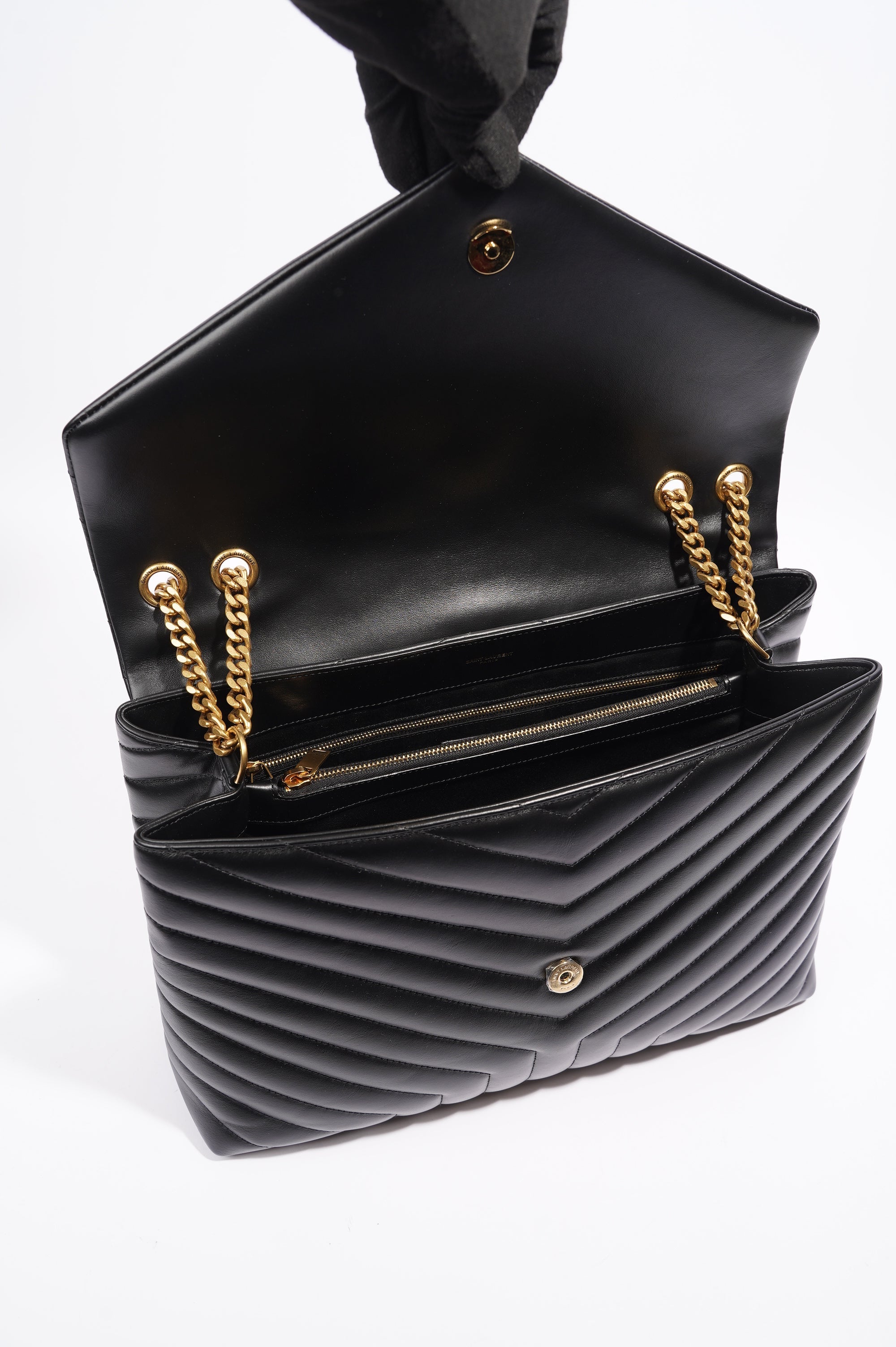 Saint Laurent Lou Lou Bag Black Leather Large