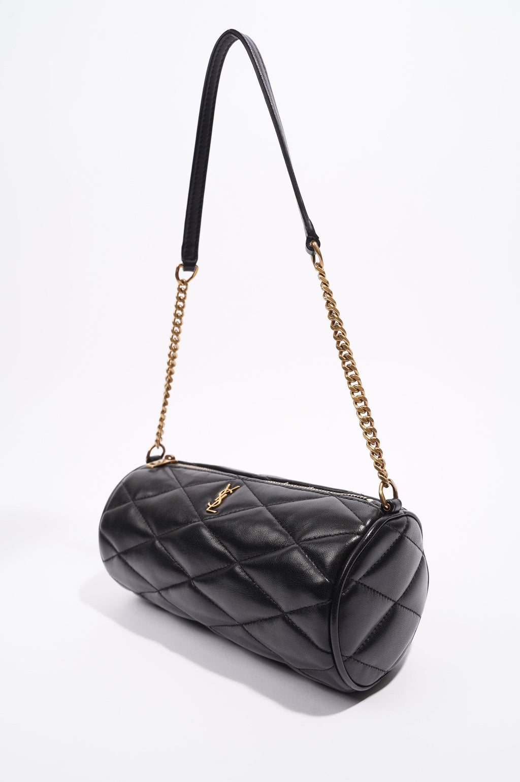Saint Laurent Womens Sade Tube Black Leather Mini