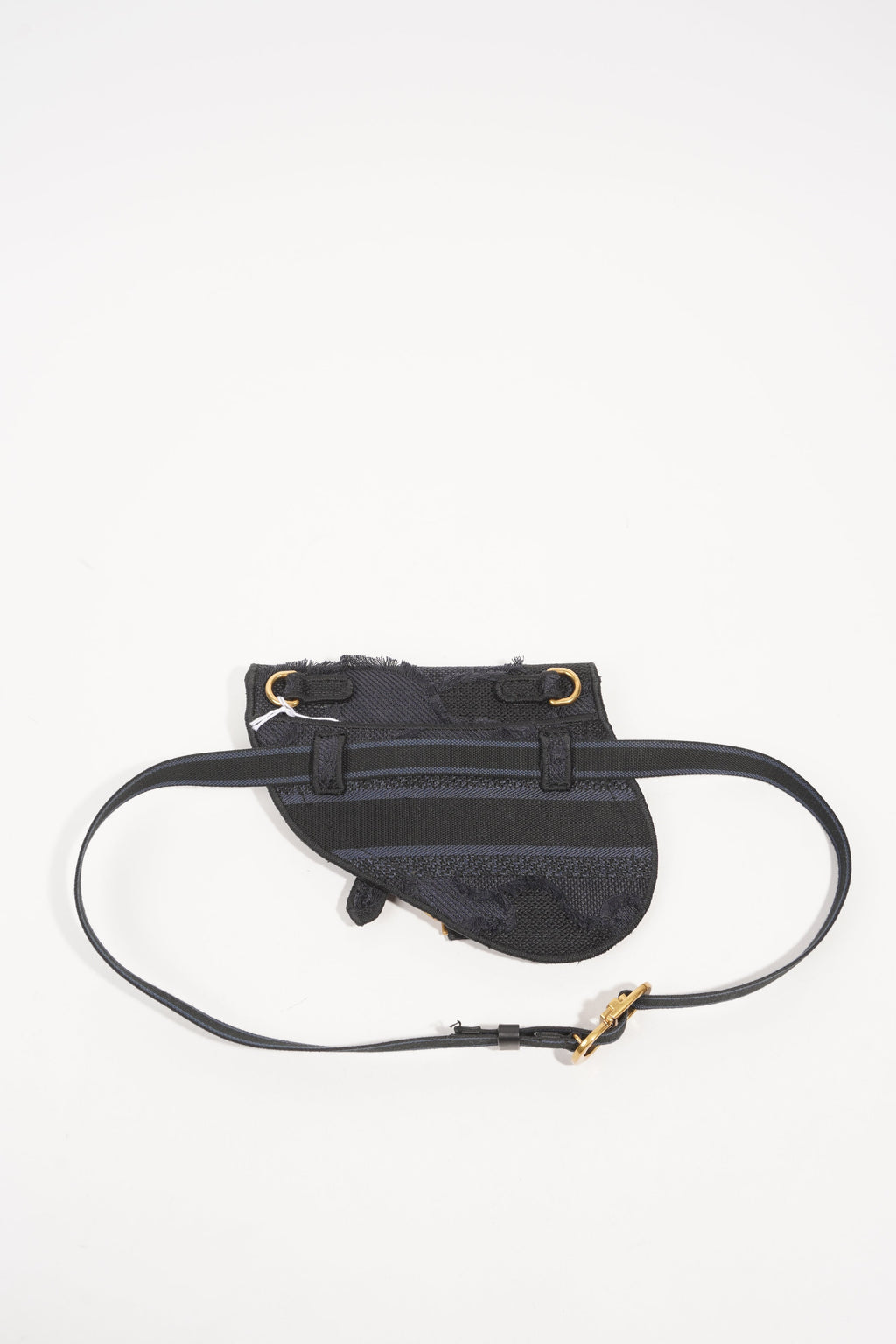 Christian Dior Saddle Belt Flat Pouch Blue Black