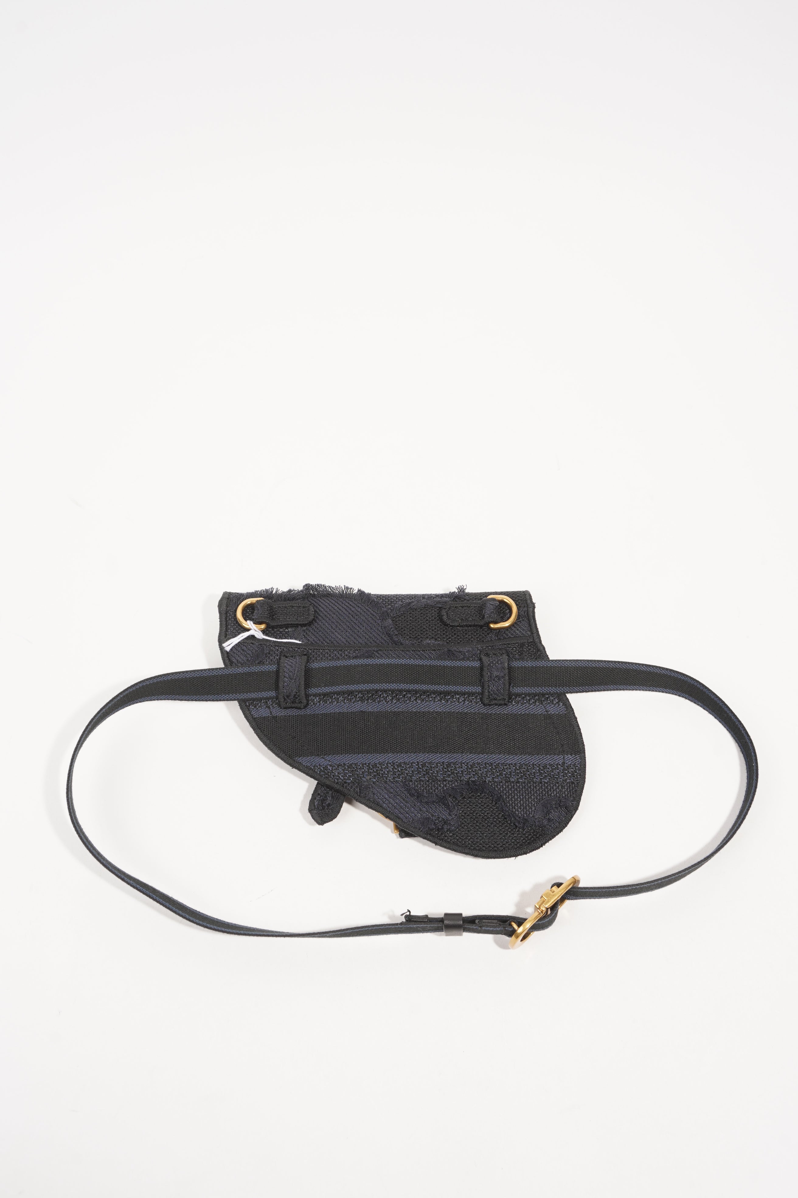 Christian Dior Saddle Belt Flat Pouch Blue Black