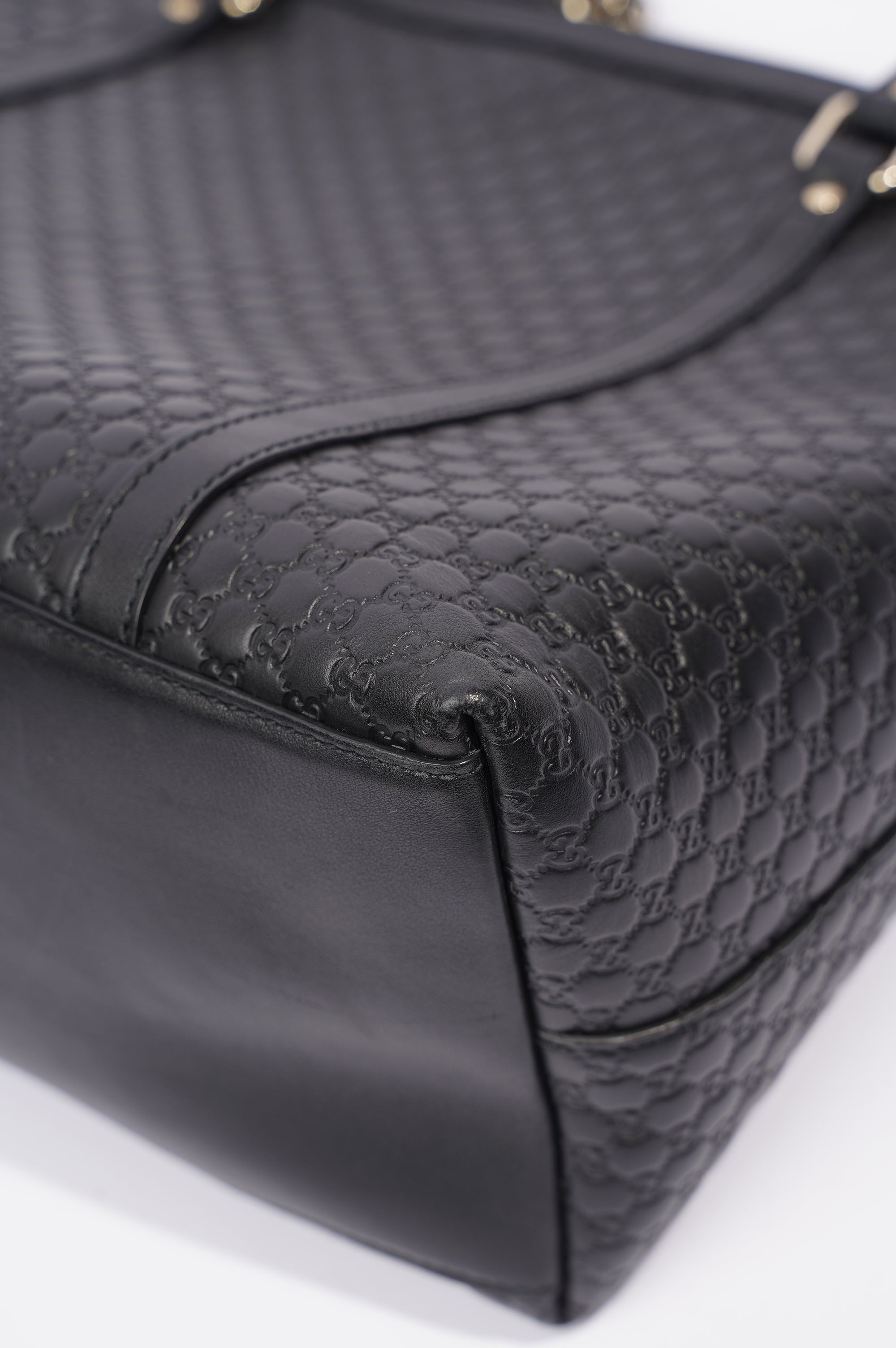 Gucci Womens Two Way Shoulder Bag Black Guccissima