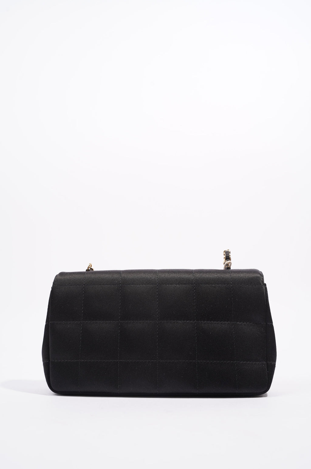 Chanel Womens Vintage Camellia Satin Classic Flap Black Mini