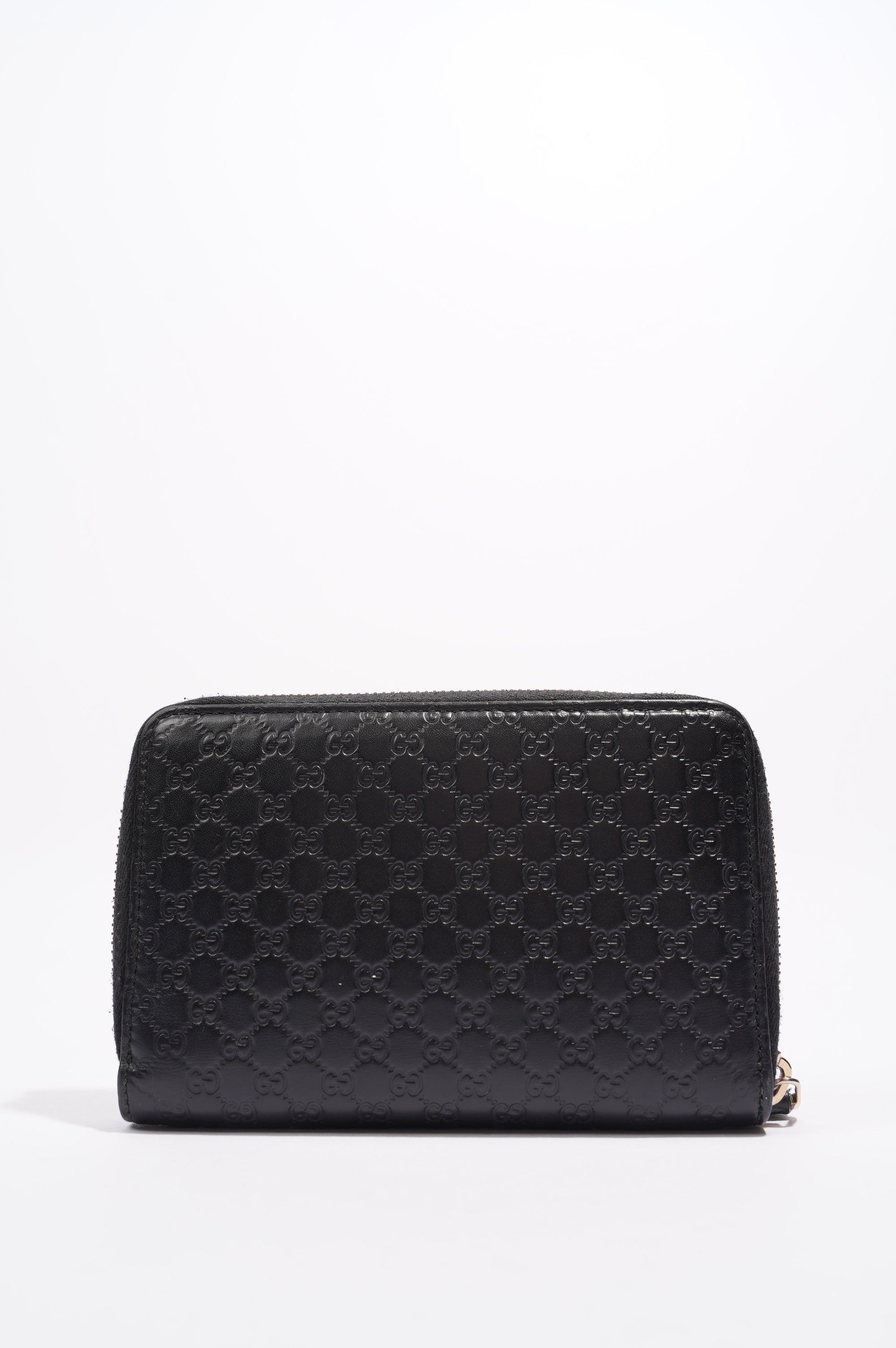 Gucci Womens Microguccissima Leather Zip Wallet Black