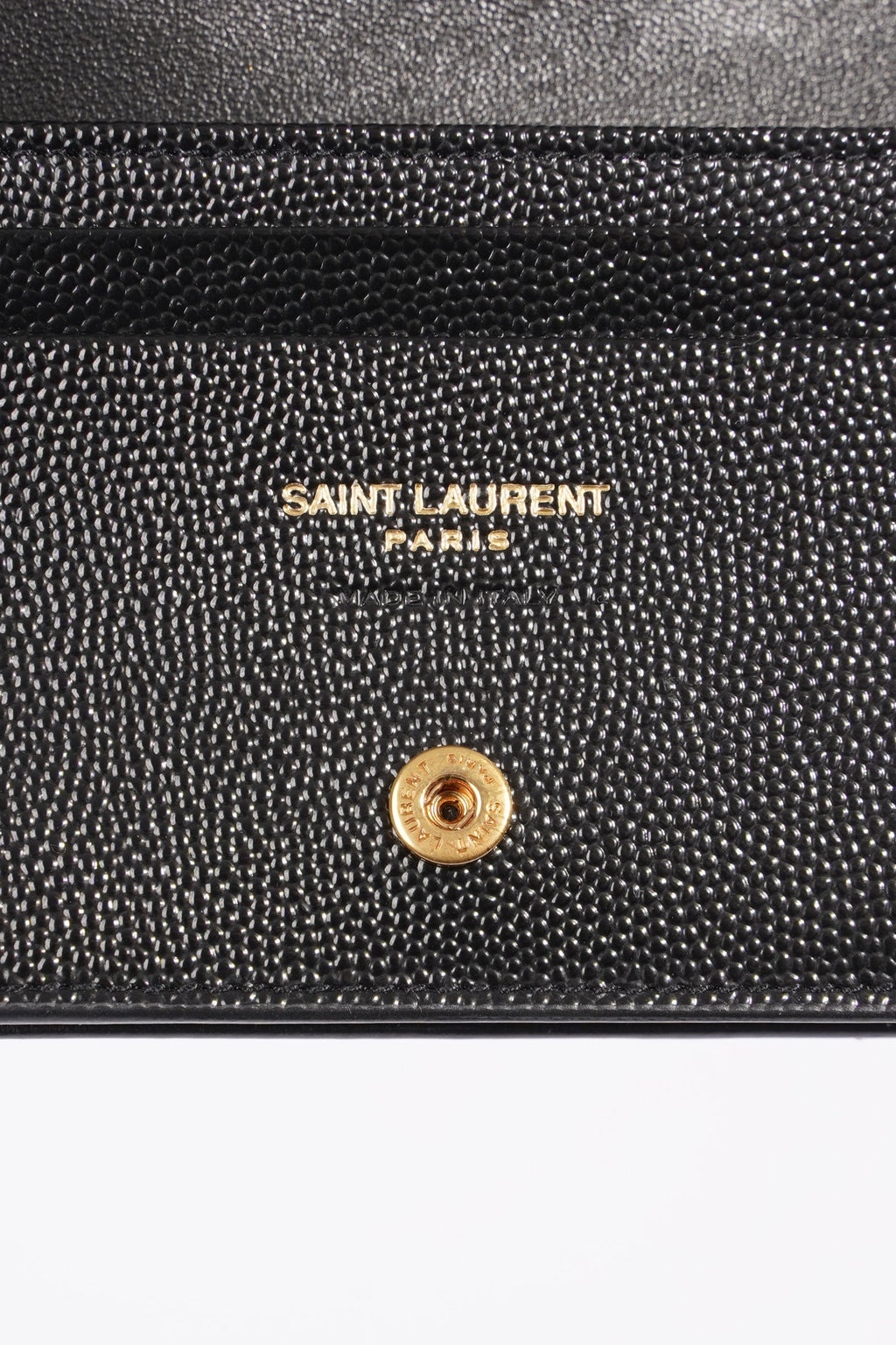 Saint Laurent Flap Card Case Black Matelasse Leather
