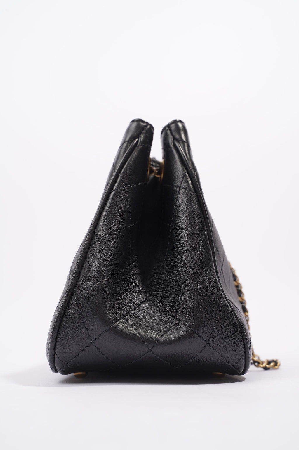 Chanel Womens Mini Amulat Bucket Bag Black Lambskin / Gold