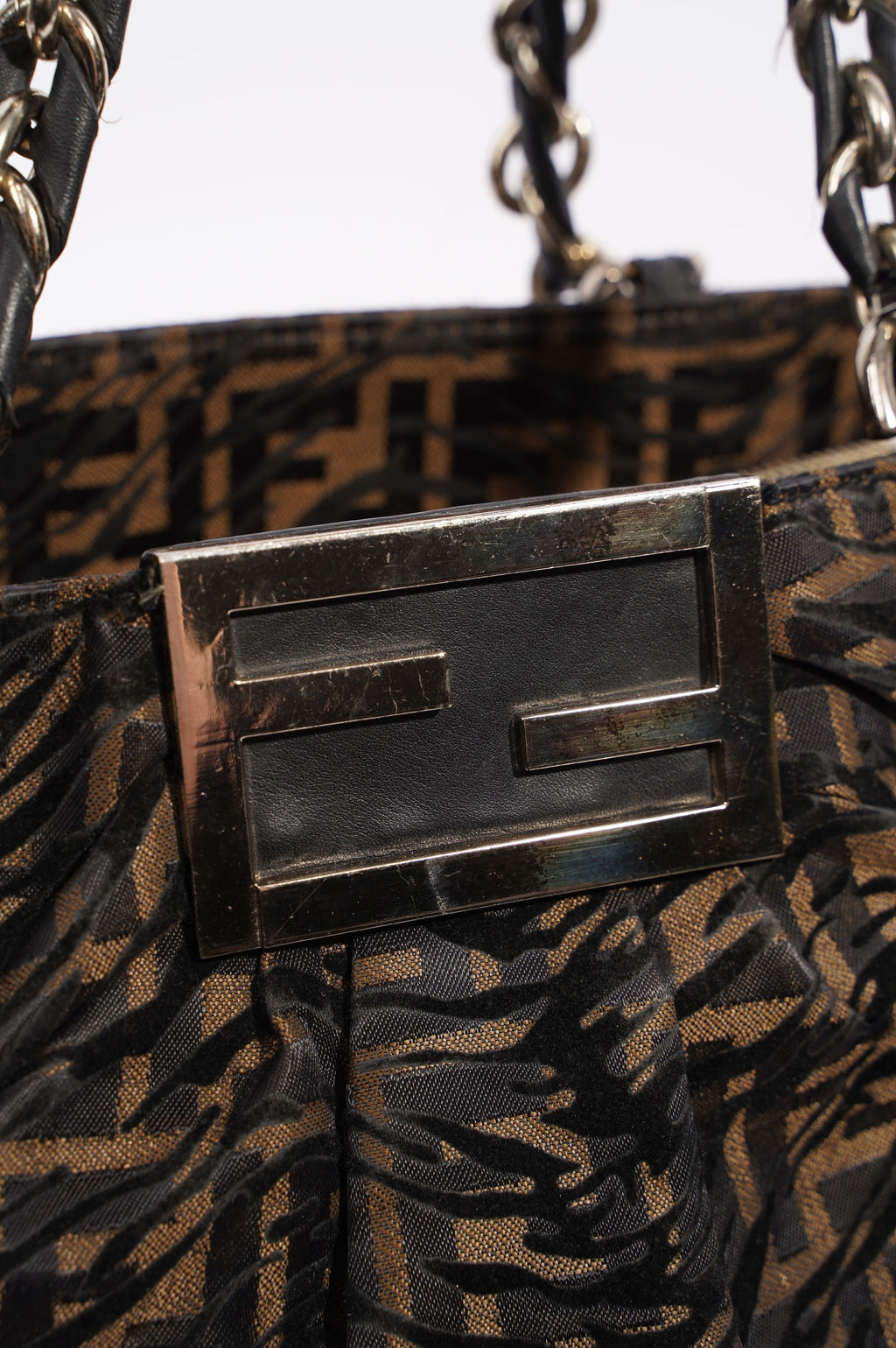 Fendi Womens Tobacco Zucca Canvas Bag Brown