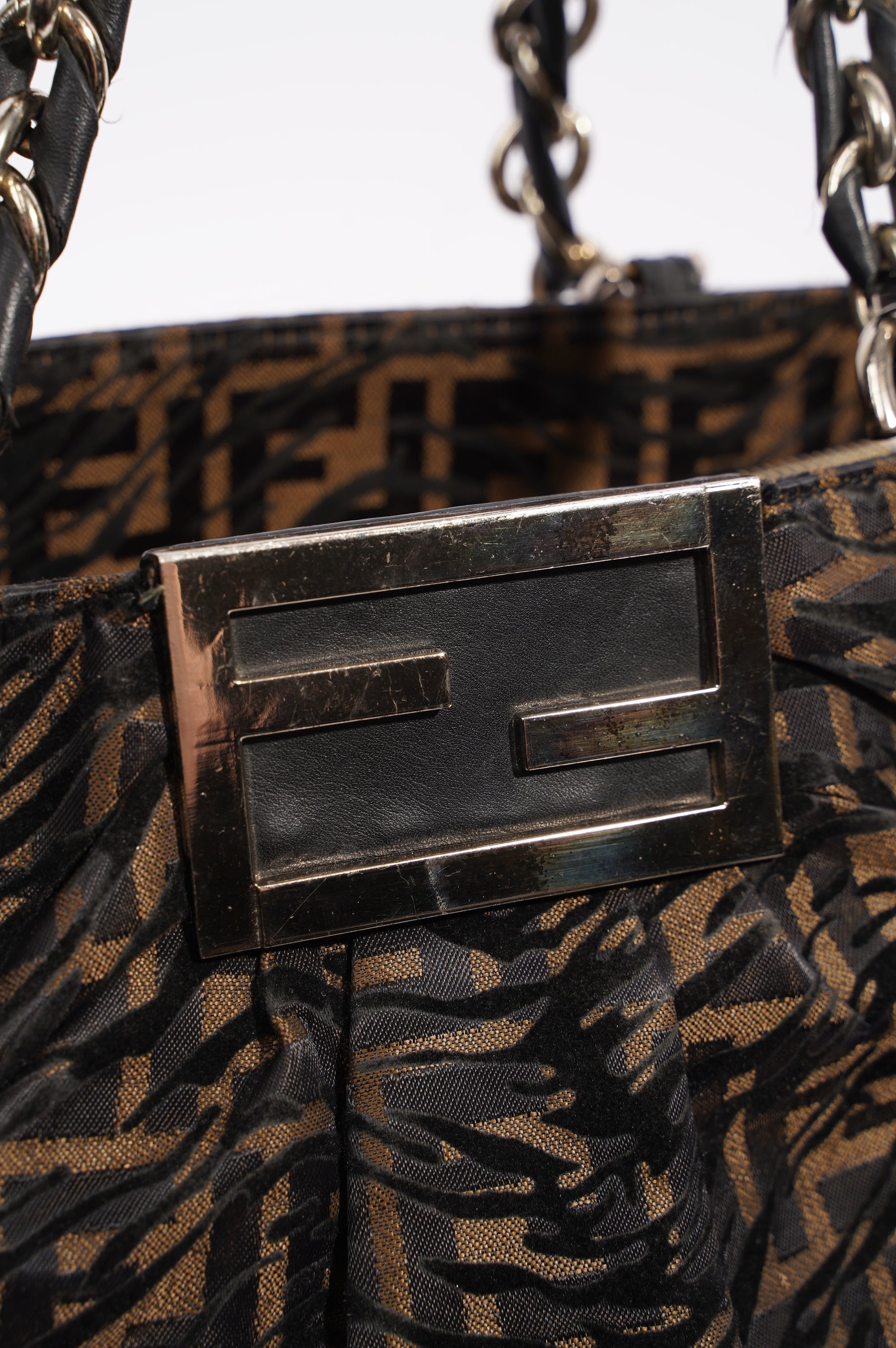 Fendi Womens Tobacco Zucca Canvas Bag Brown