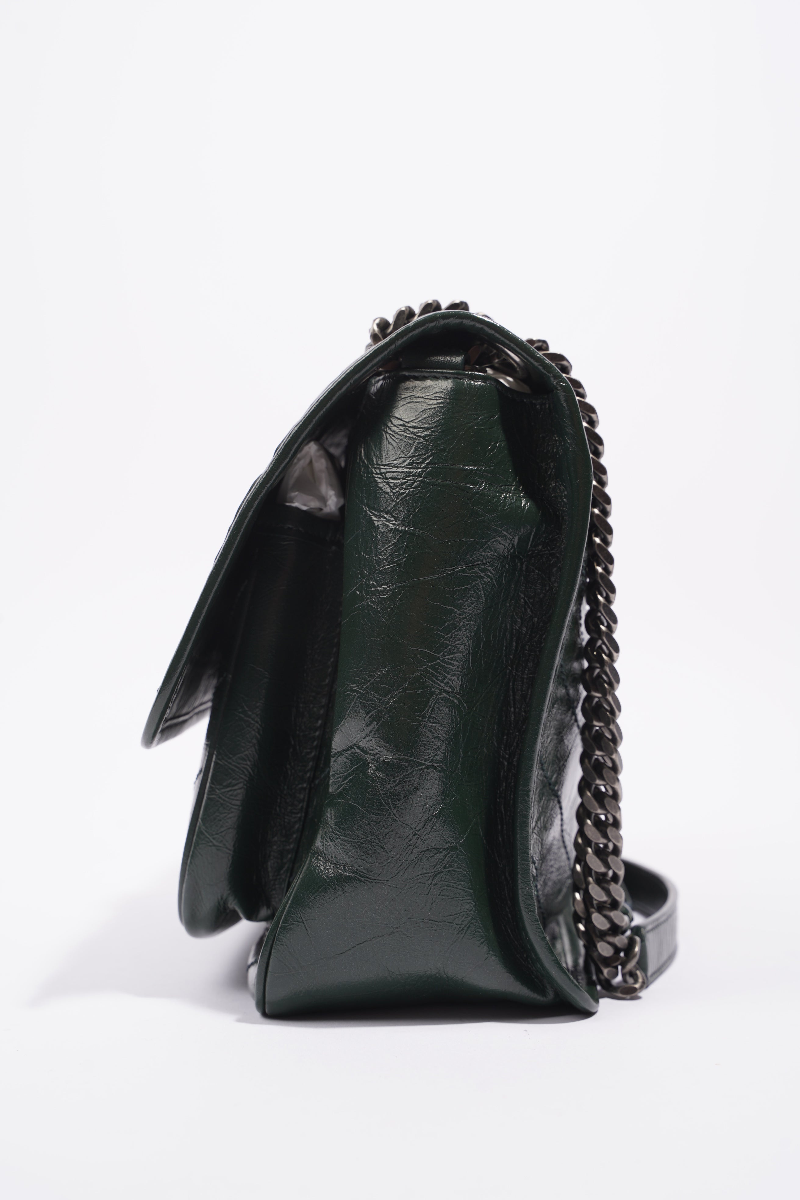 Saint Laurent Womens Niki Shoulder Bag Forest Green Medium