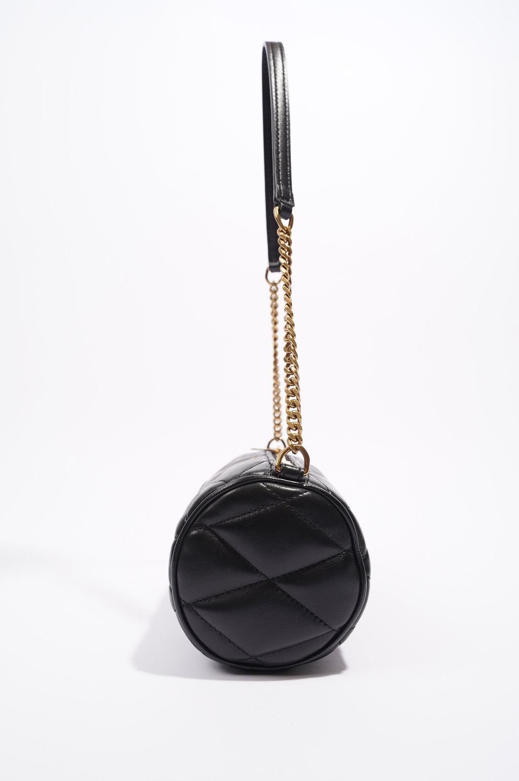 Saint Laurent Womens Sade Tube Black Leather Mini