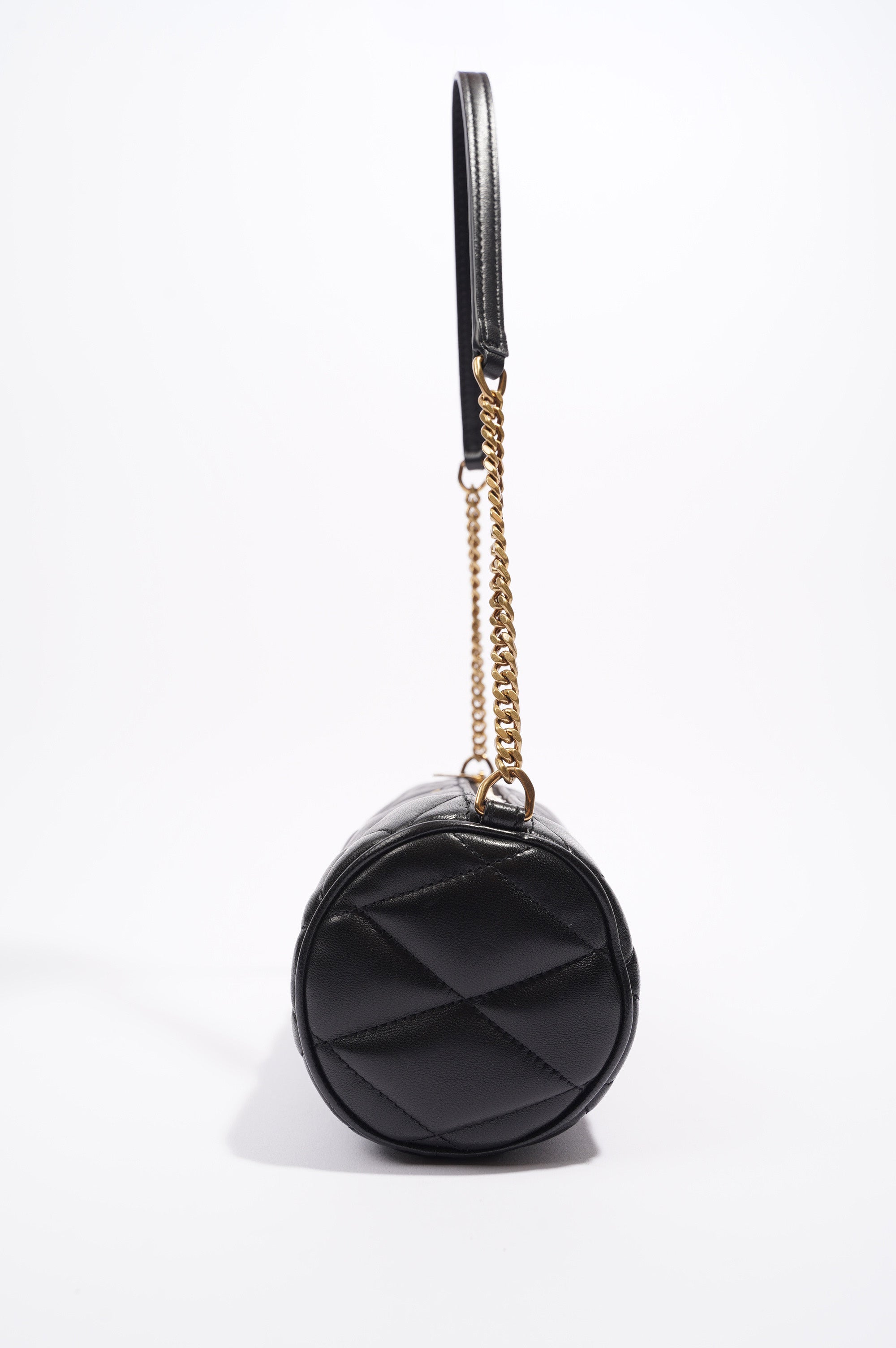 Saint Laurent Womens Sade Tube Black Leather Mini
