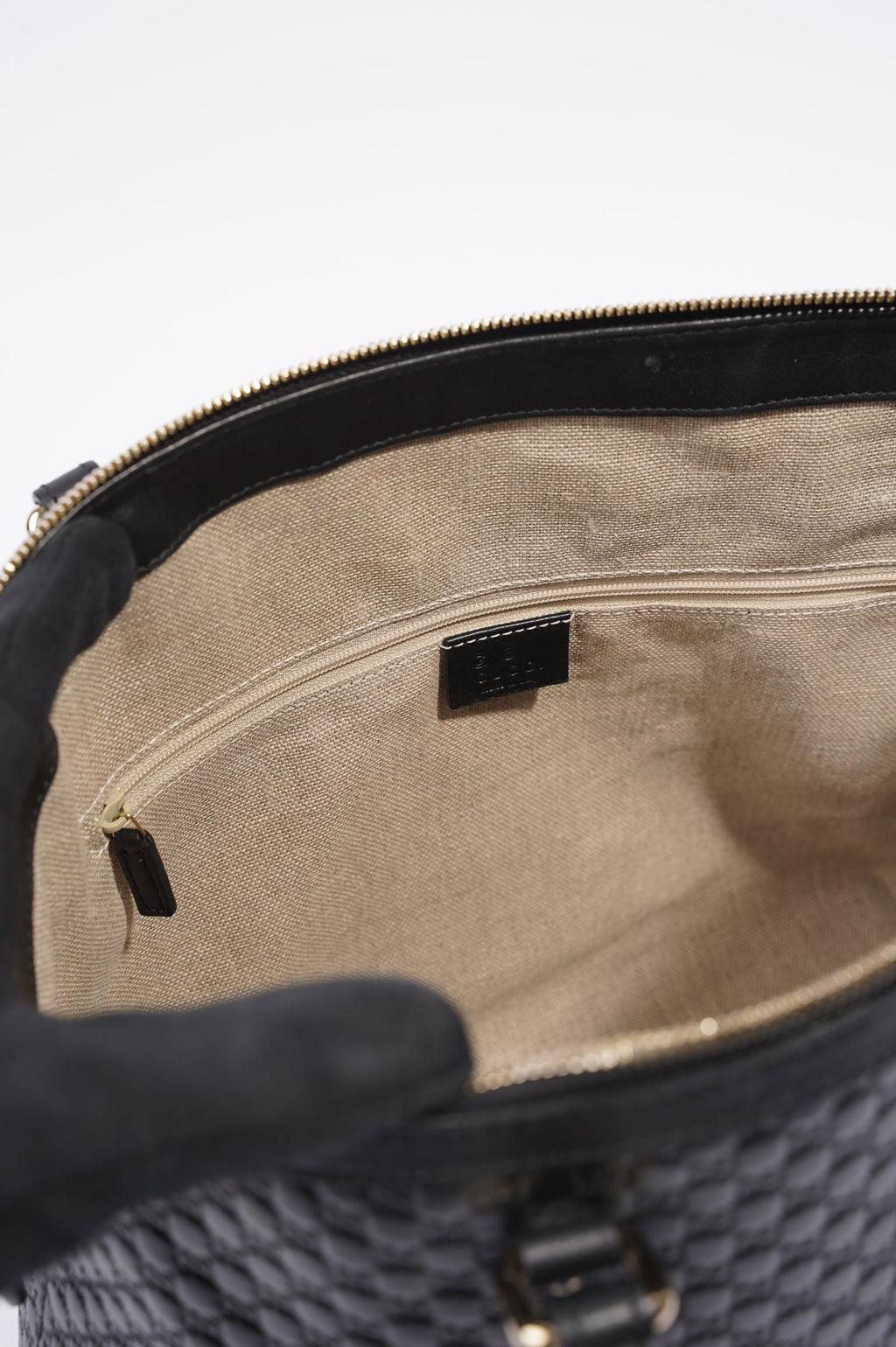 Gucci Womens Two Way Shoulder Bag Black Guccissima