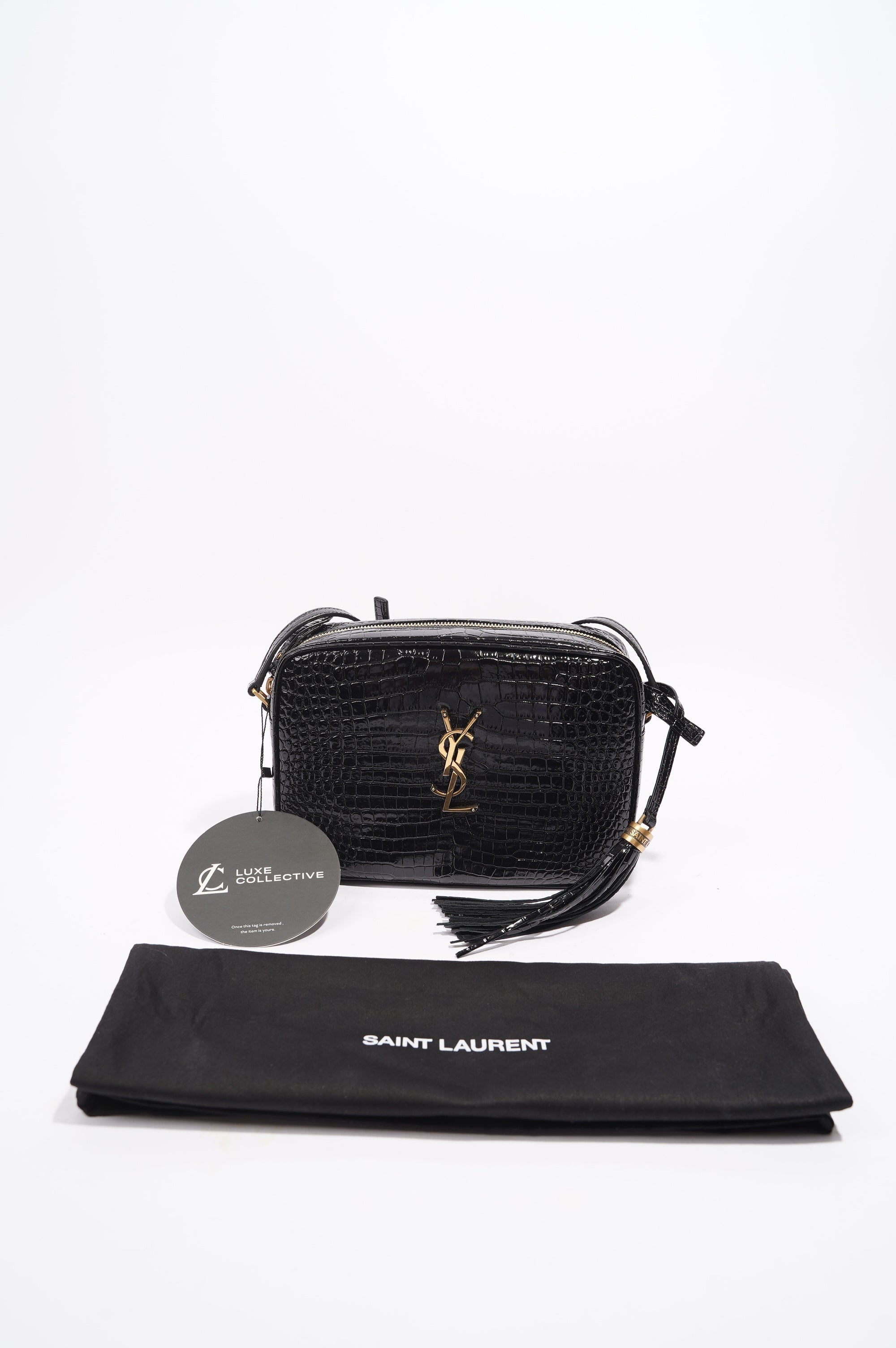 Saint Laurent Womens Lou Camera Crossbody Bag Black Leather
