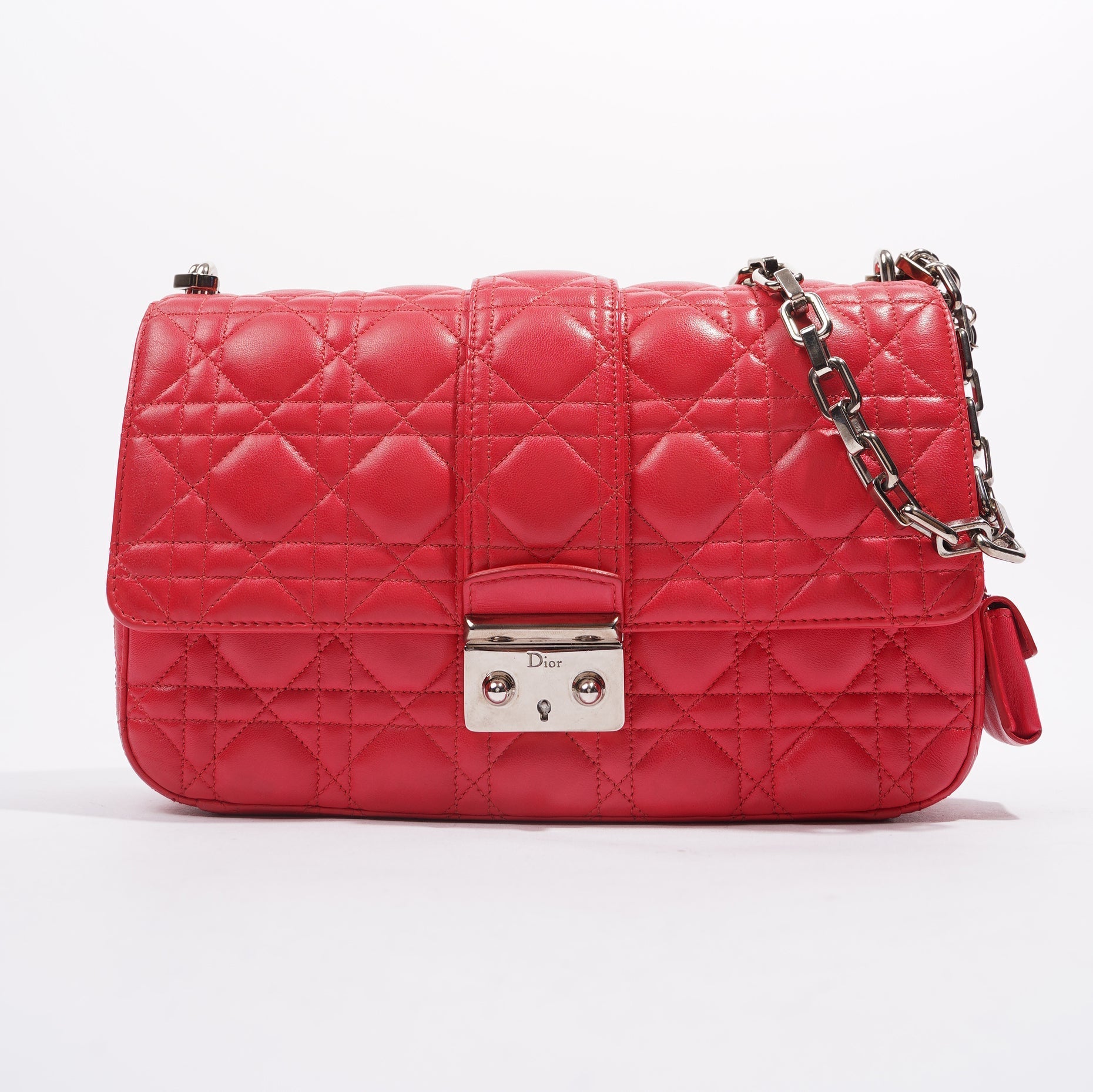 Christian Dior Womens New Lock Bag Leather Fuchsia