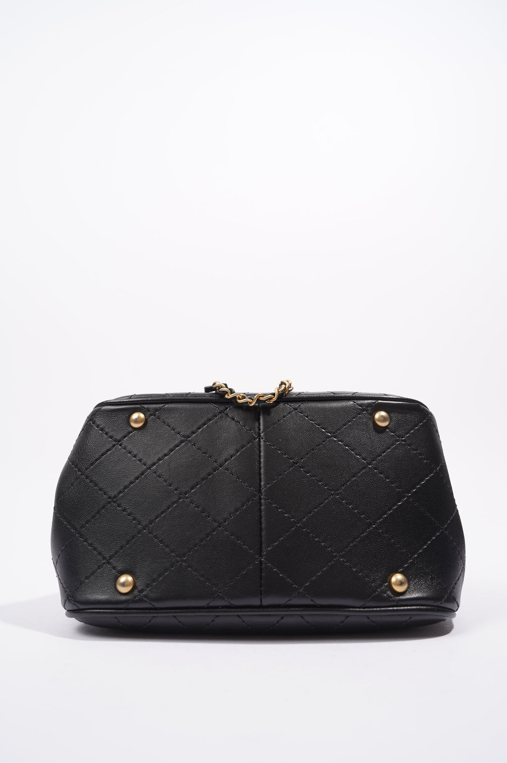 Chanel Womens Mini Amulat Bucket Bag Black Lambskin / Gold