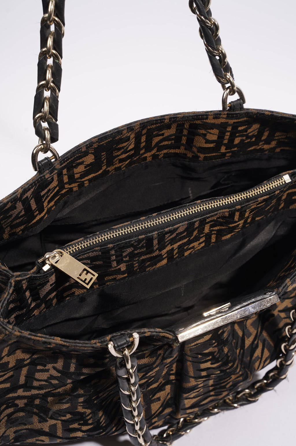 Fendi Womens Tobacco Zucca Canvas Bag Brown