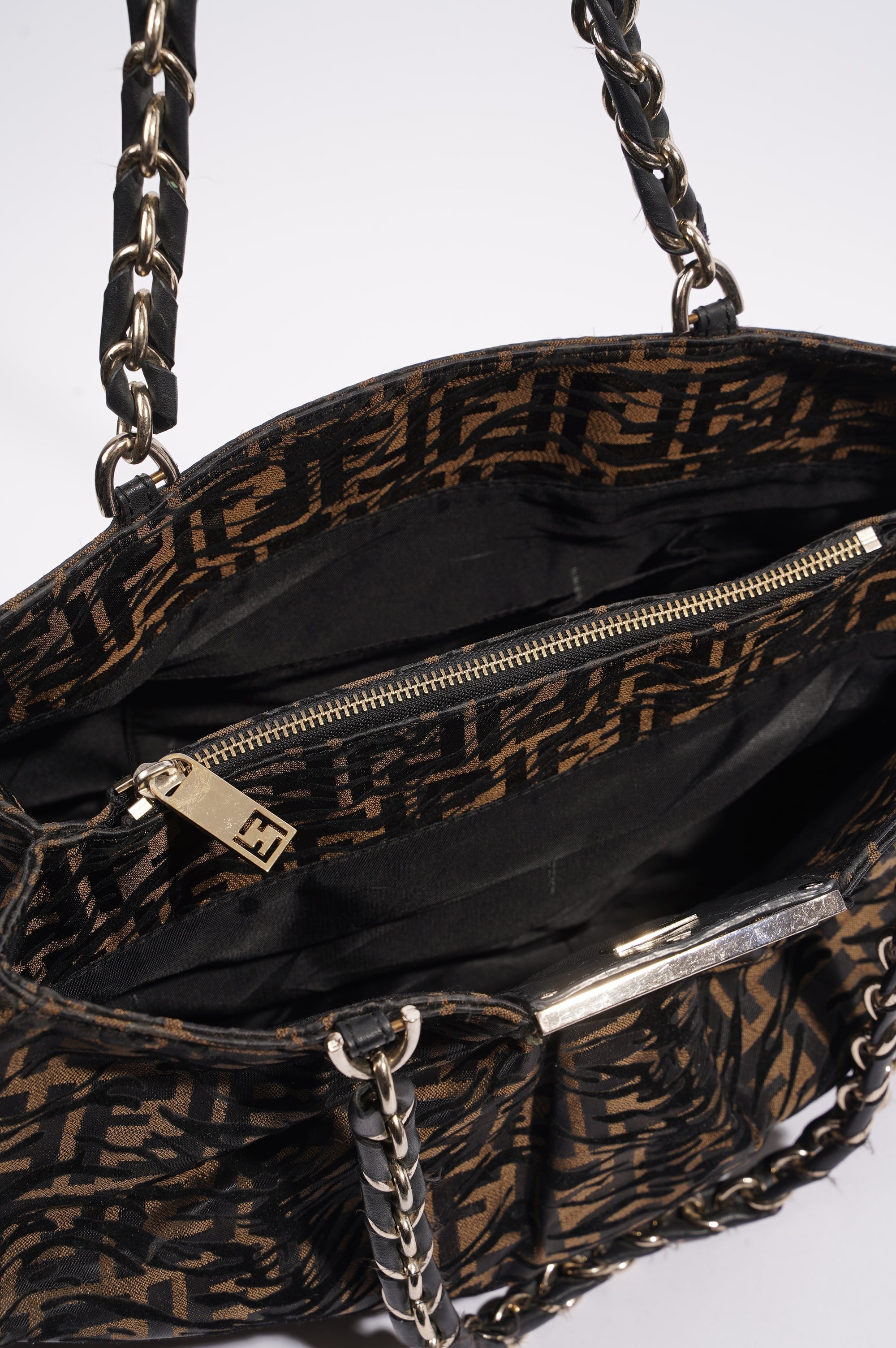 Fendi Womens Tobacco Zucca Canvas Bag Brown
