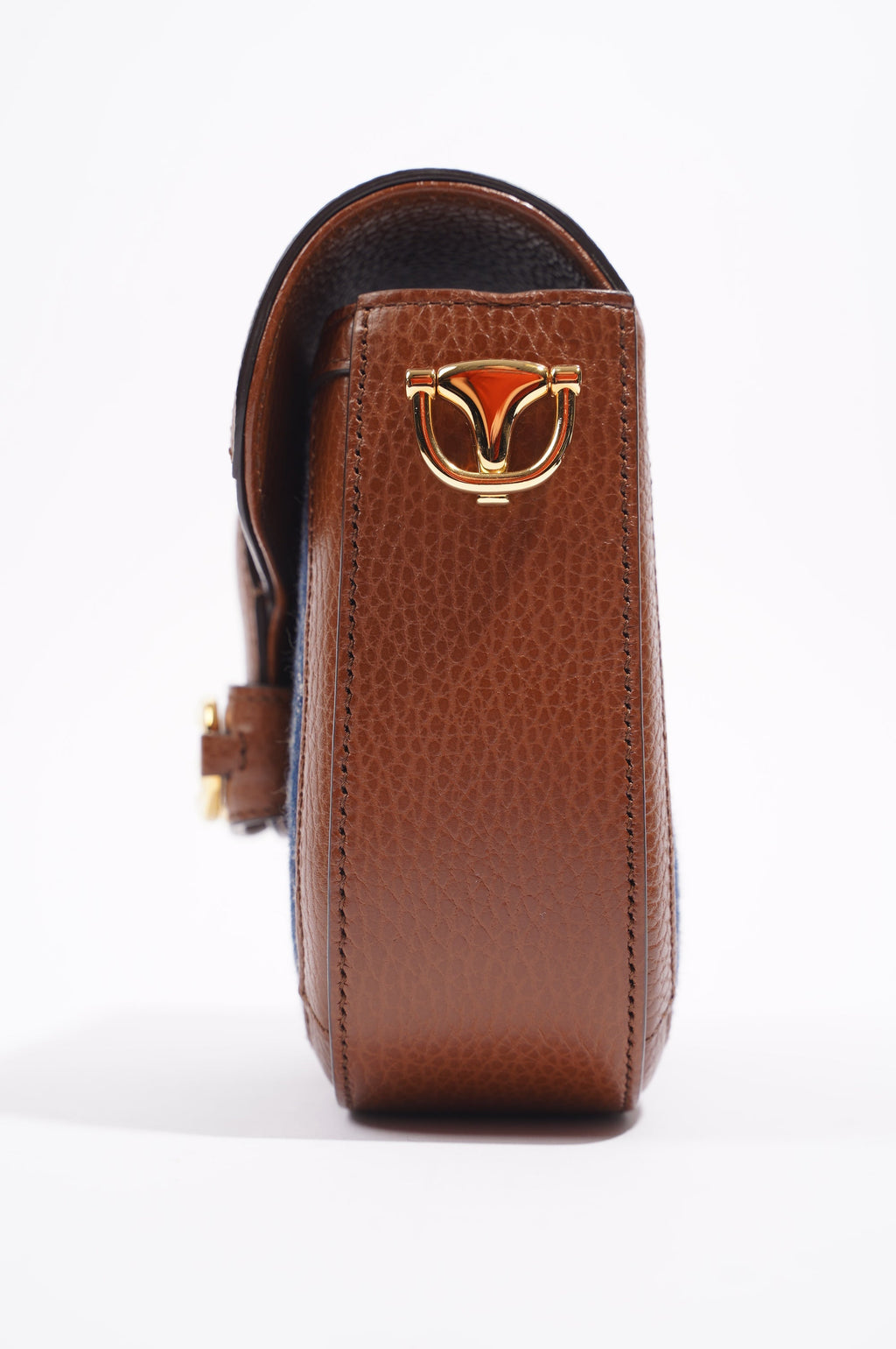 Gucci Womens Horsebit 1955 Mini Bag Demin / Brown