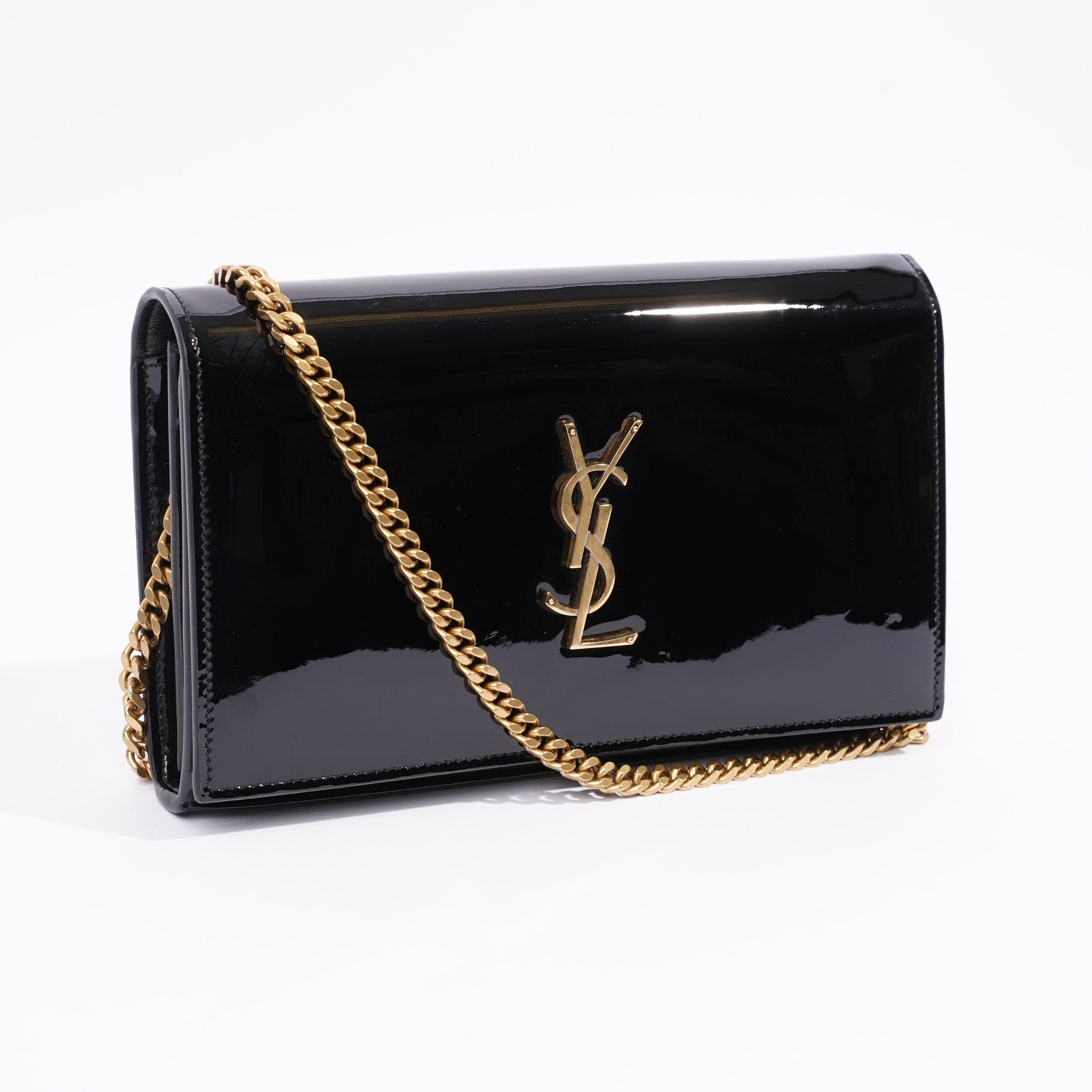 Saint Laurent Kate Black Patent Leather Medium