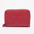 Chanel Womens Zippy Coin Wallet Pink Caviar Leather