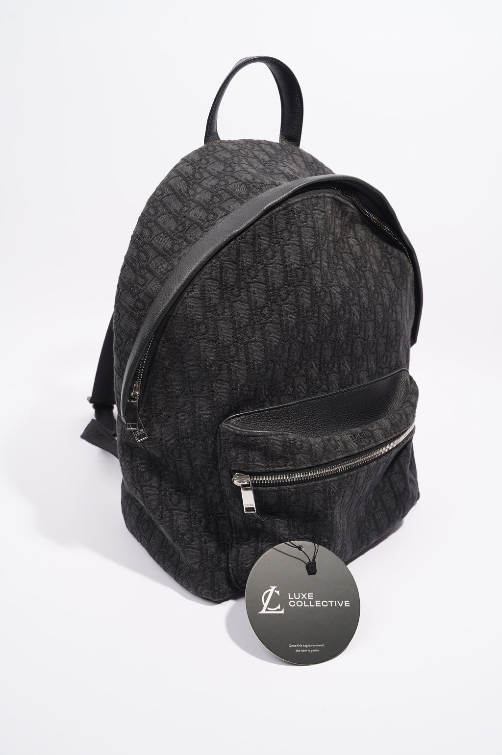 Christian Dior Mens Rider Backpack Black Canvas / Leather
