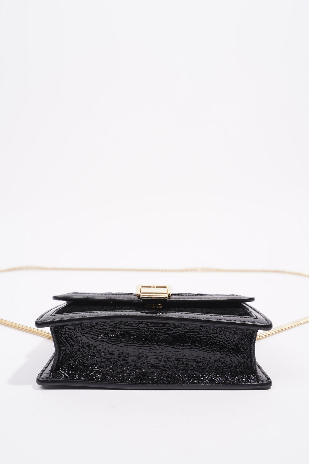 Gucci Womens Sylvie Chain Bag Black Velvet Super Mini