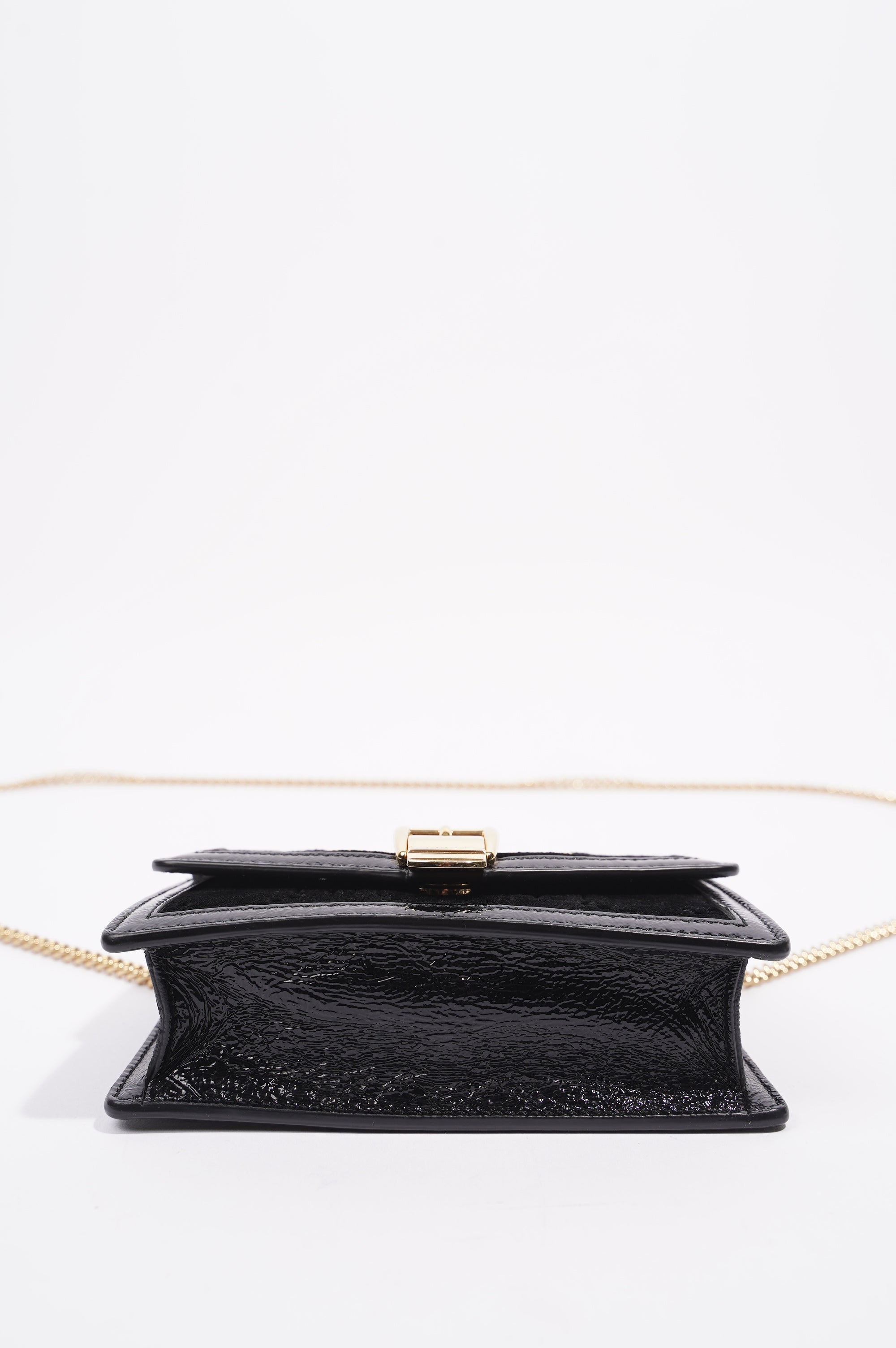 Gucci Womens Sylvie Chain Bag Black Velvet Super Mini