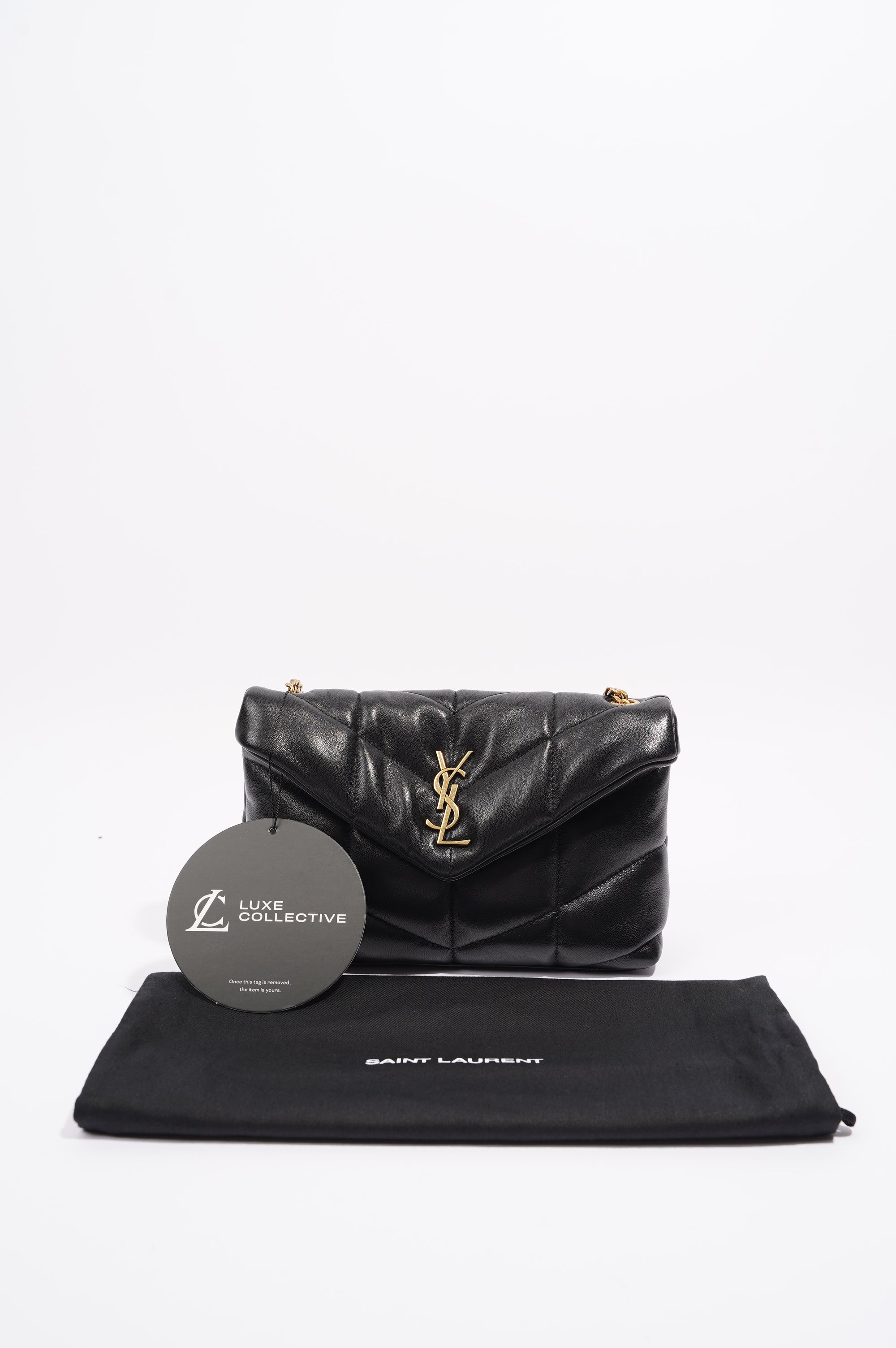 Saint Laurent Womens Loulou Toy Puffer Bag Black