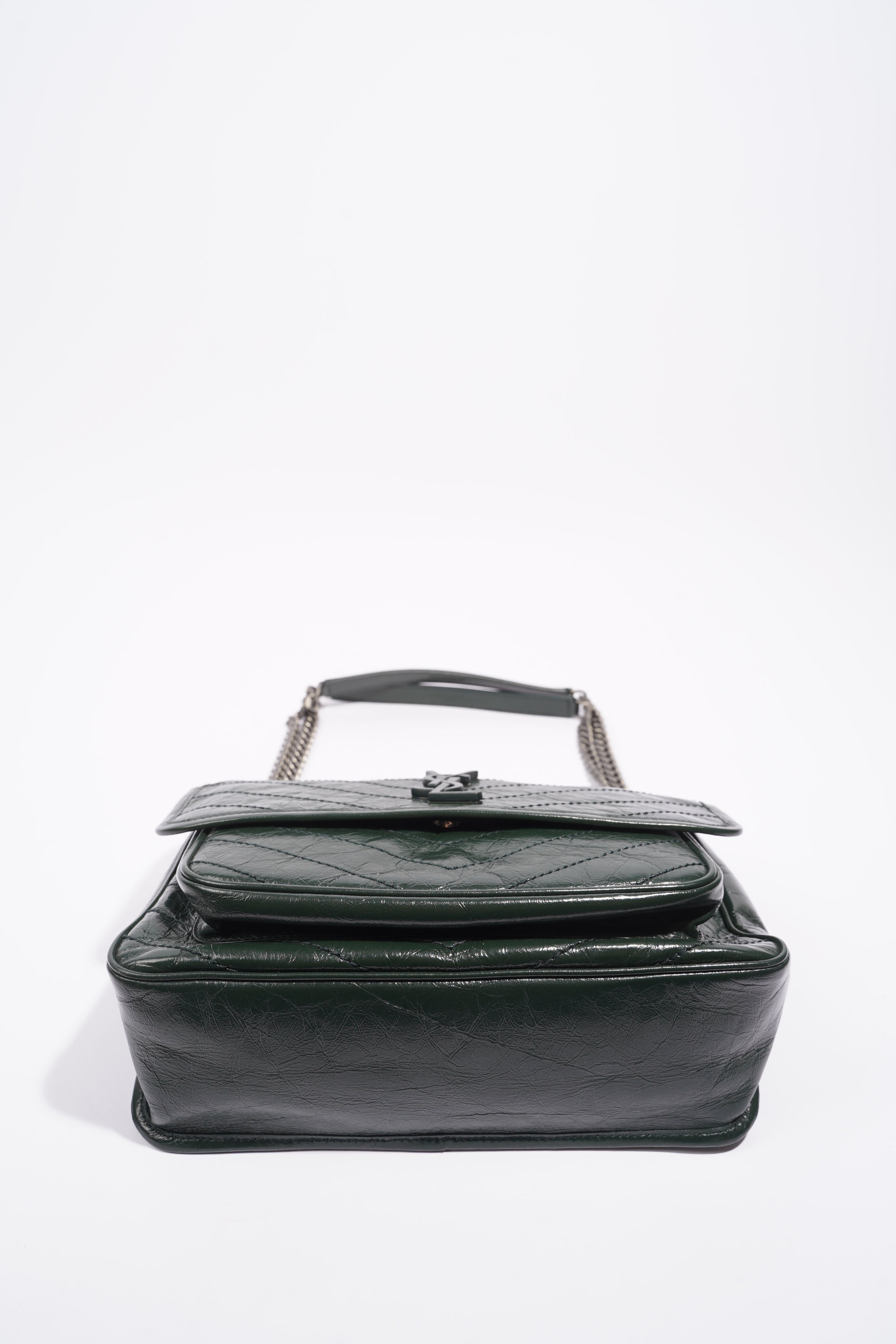 Saint Laurent Womens Niki Shoulder Bag Forest Green Medium