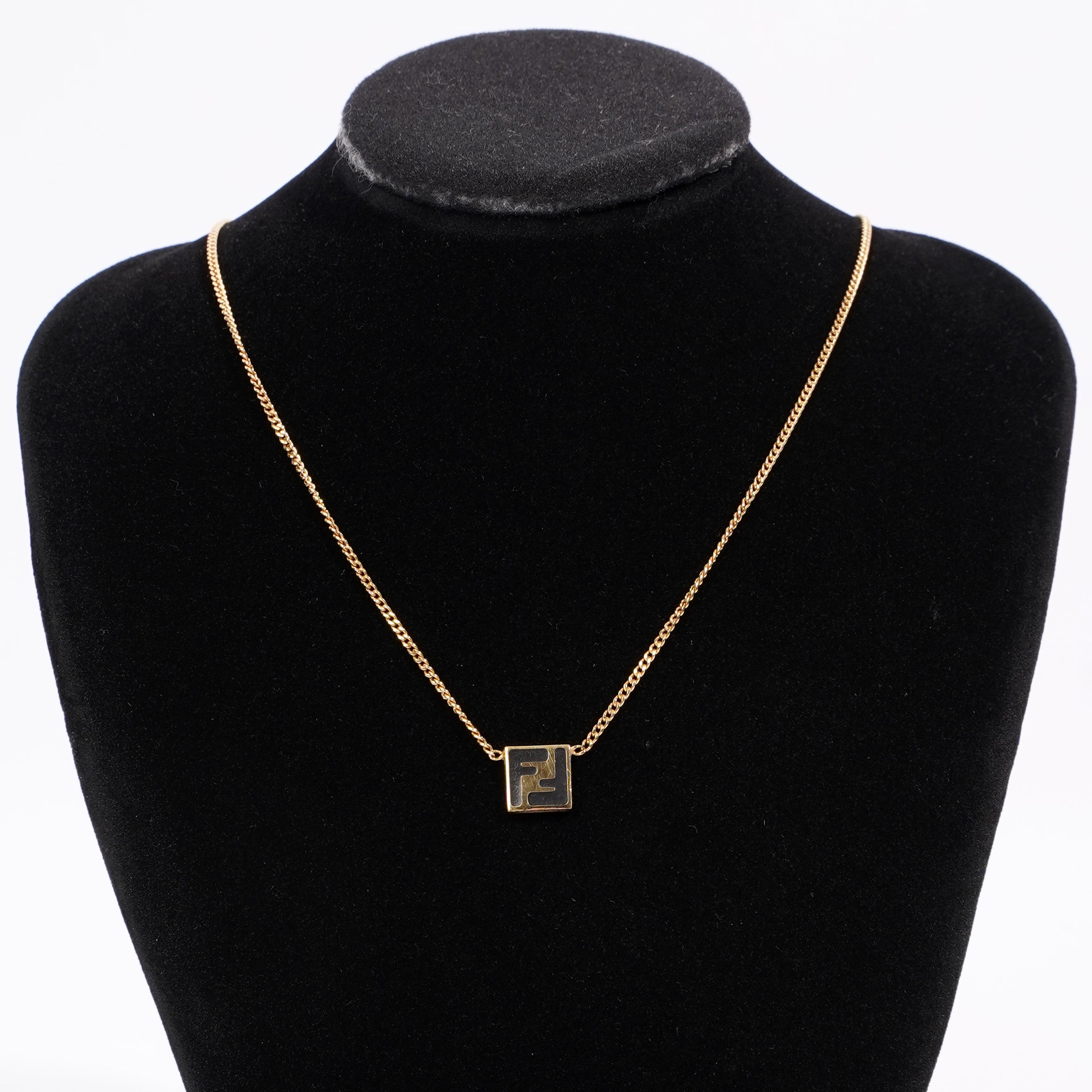 Fendi Womens O'Lock Necklace Golden Finish Base Metal