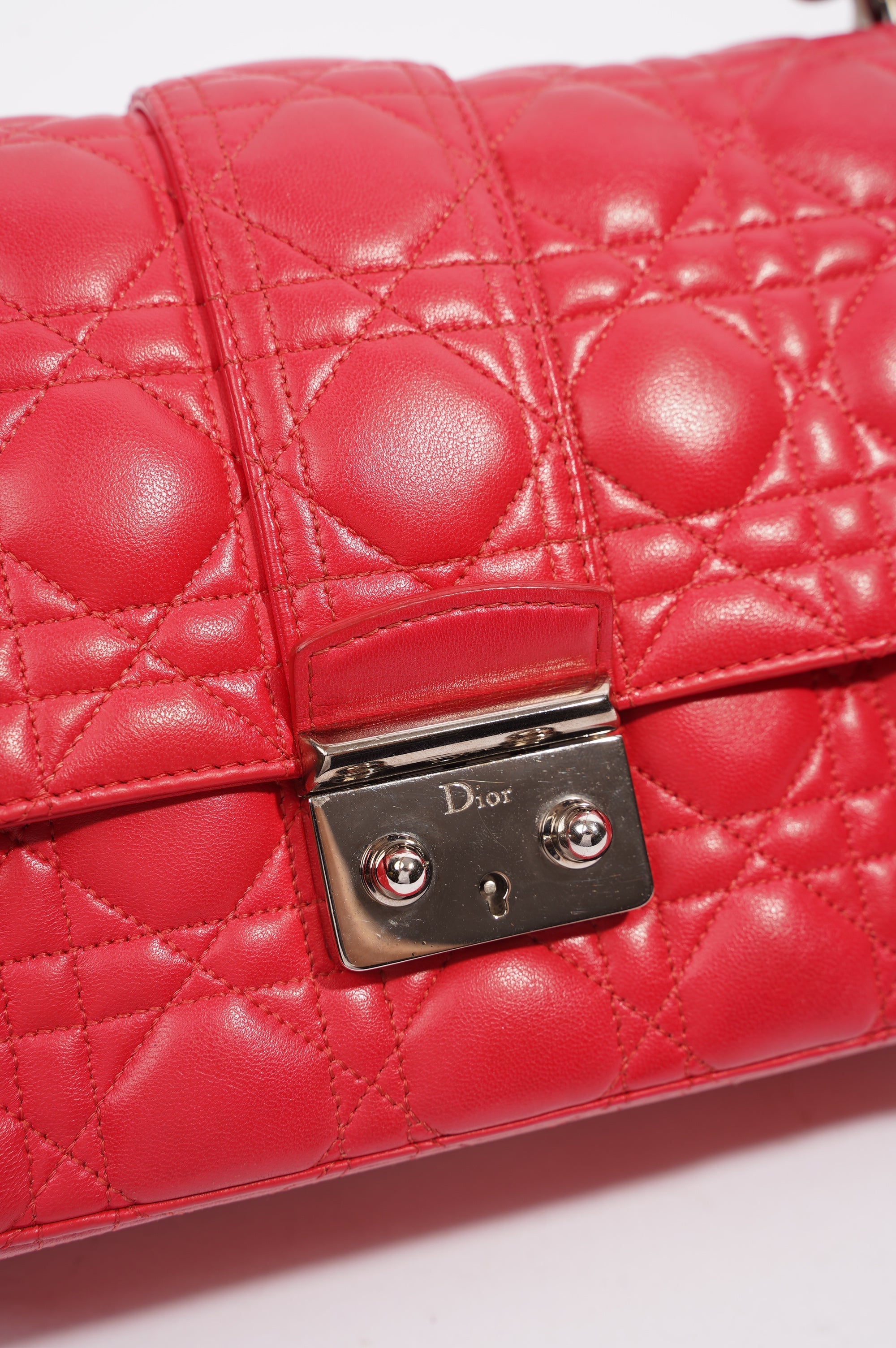 Christian Dior Womens New Lock Bag Leather Fuchsia