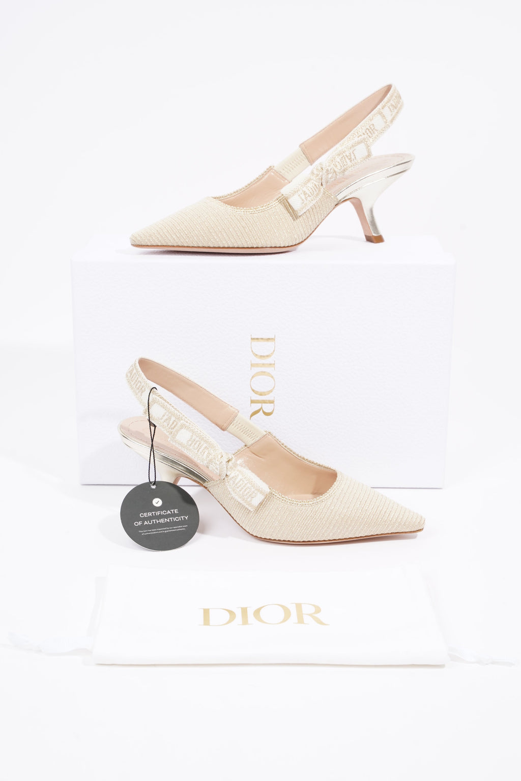 Christian Dior Womens J'adior Slingback Pump Light Gold EU 35 / UK 2