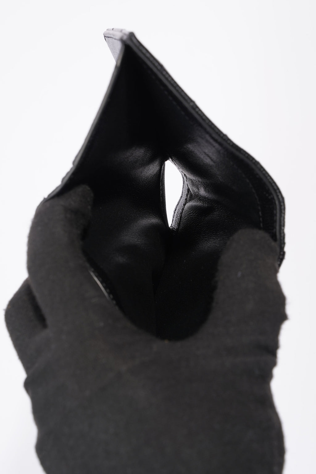 Saint Laurent Flap Card Case Black Matelasse Leather
