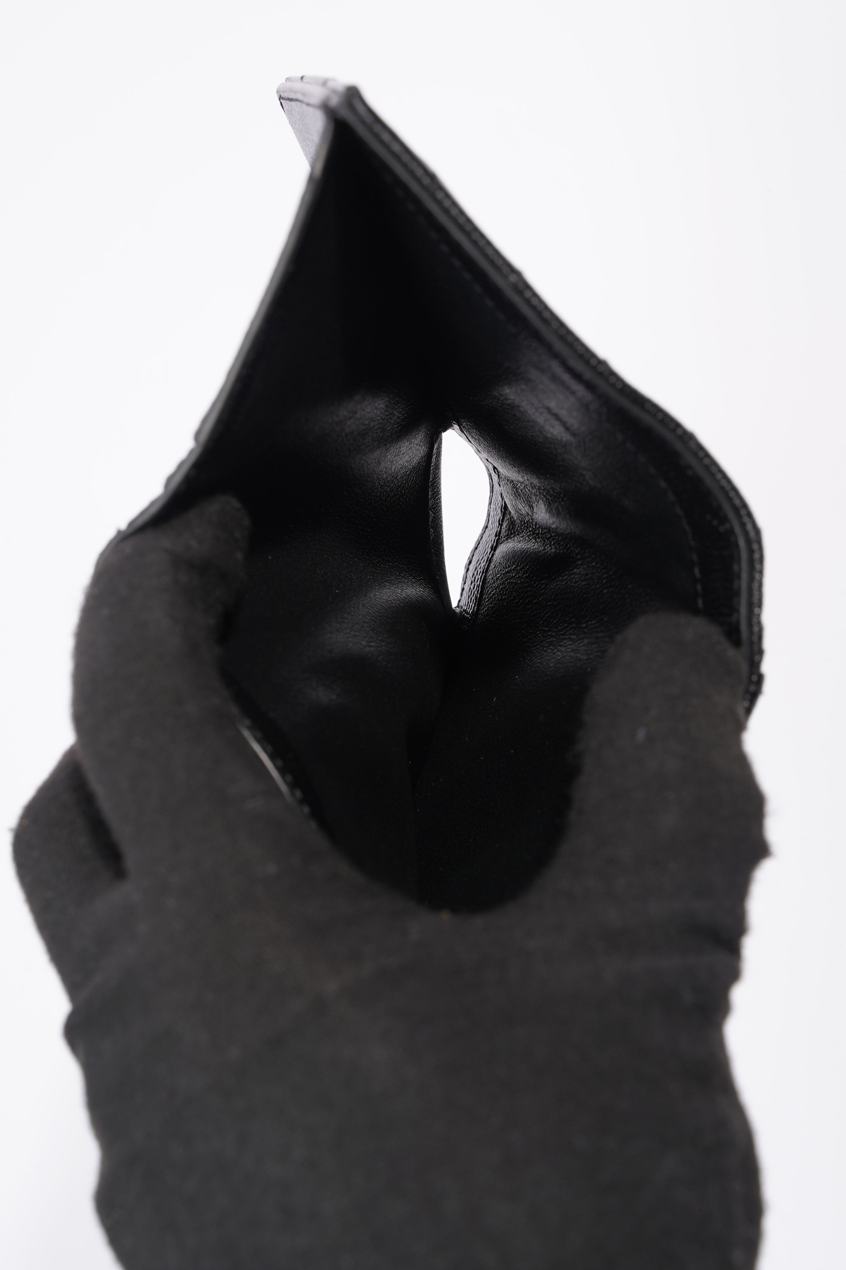 Saint Laurent Flap Card Case Black Matelasse Leather