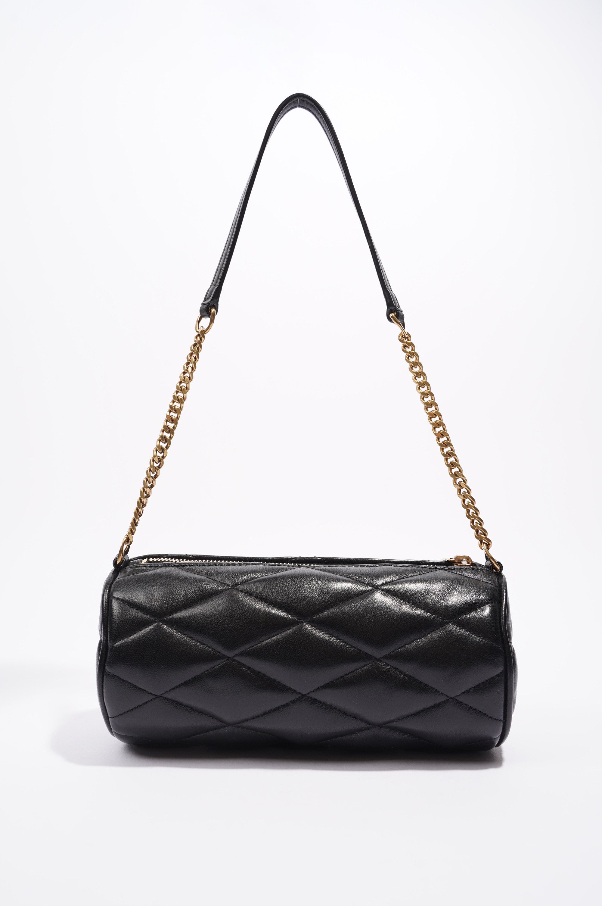 Saint Laurent Womens Sade Tube Black Leather Mini