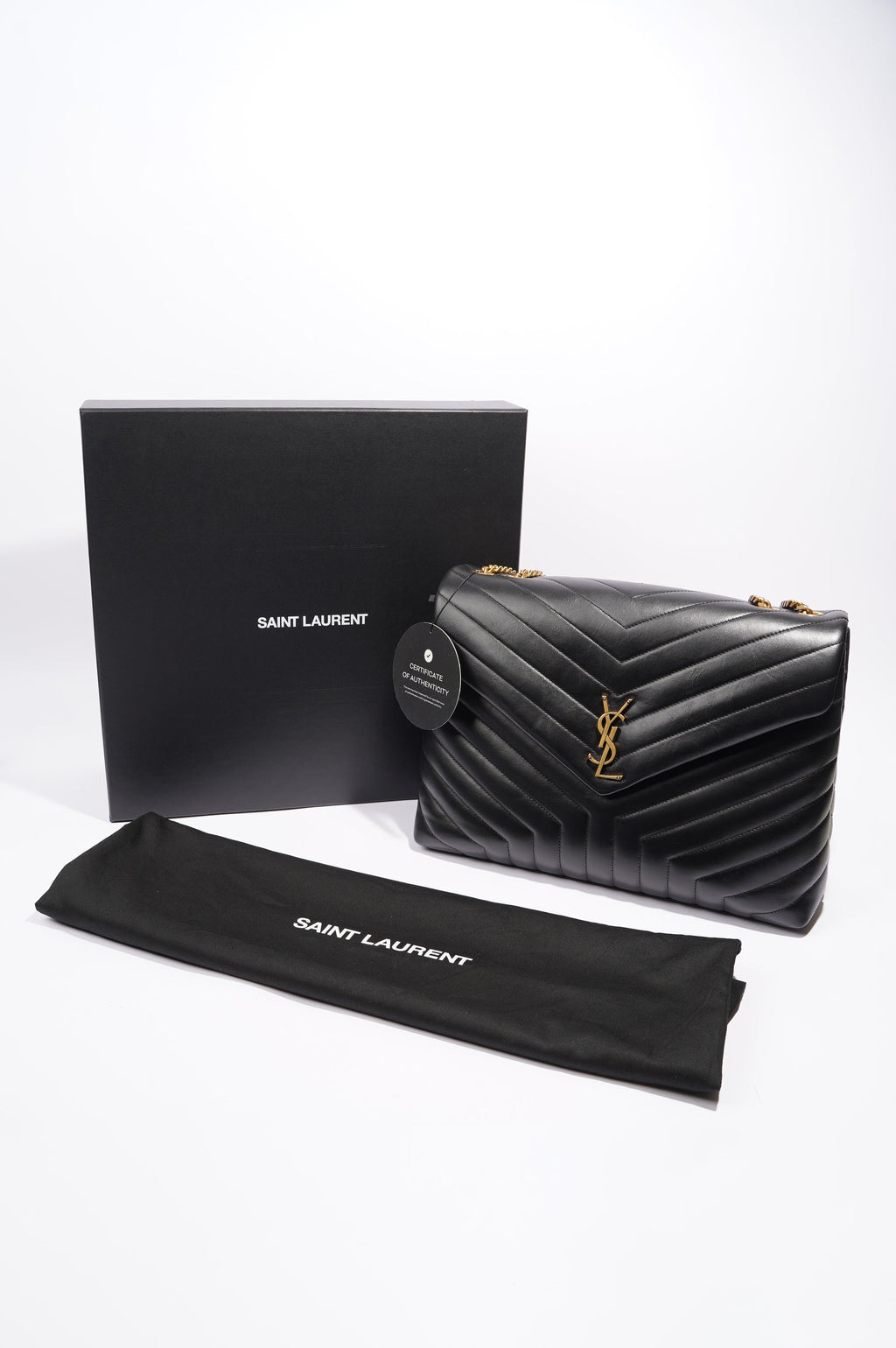 Saint Laurent Lou Lou Bag Black Leather Large