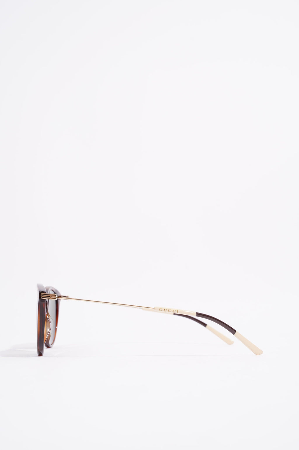 Gucci Womens Round Sunglasses Brown Acetate 145