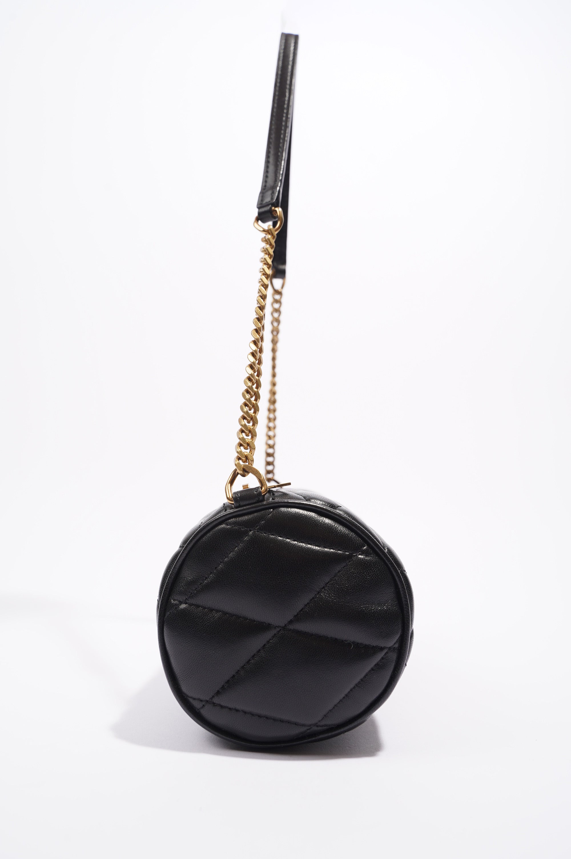 Saint Laurent Womens Sade Tube Black Leather Mini