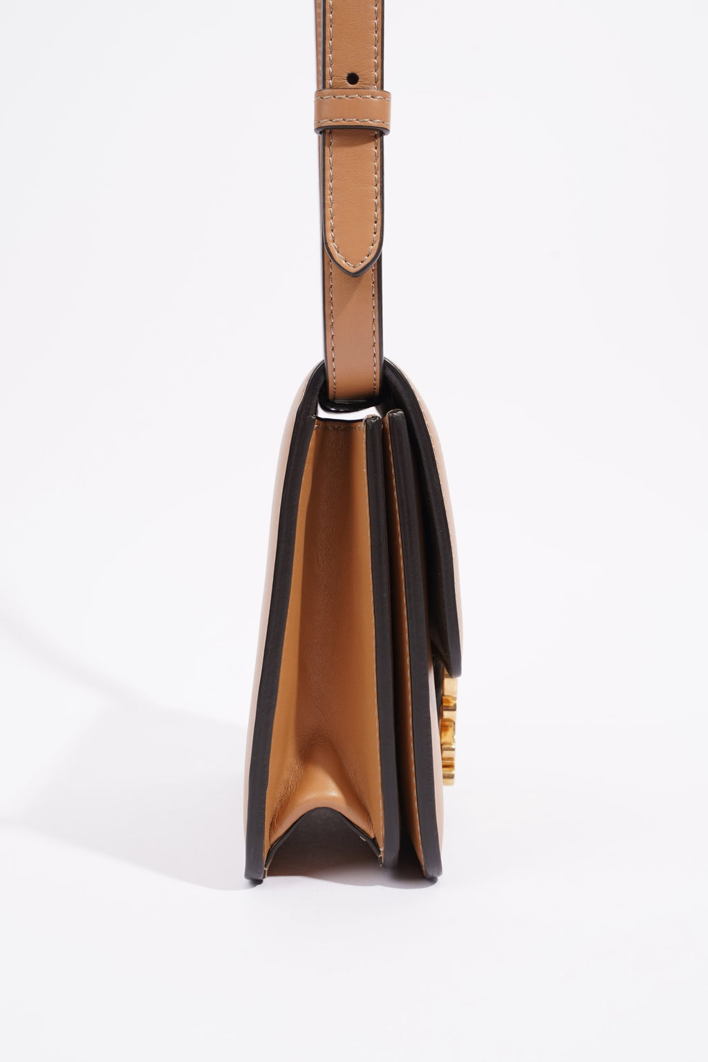 Fendi Karligraphy Shoulder Bag Tan Leather