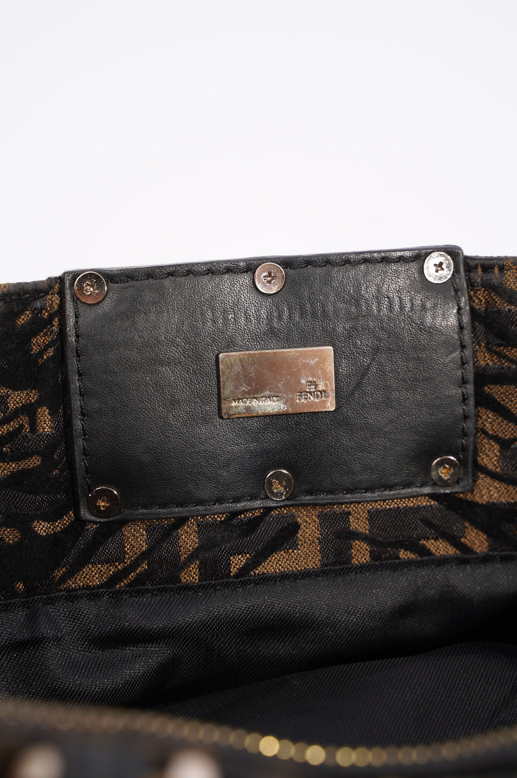 Fendi Womens Tobacco Zucca Canvas Bag Brown