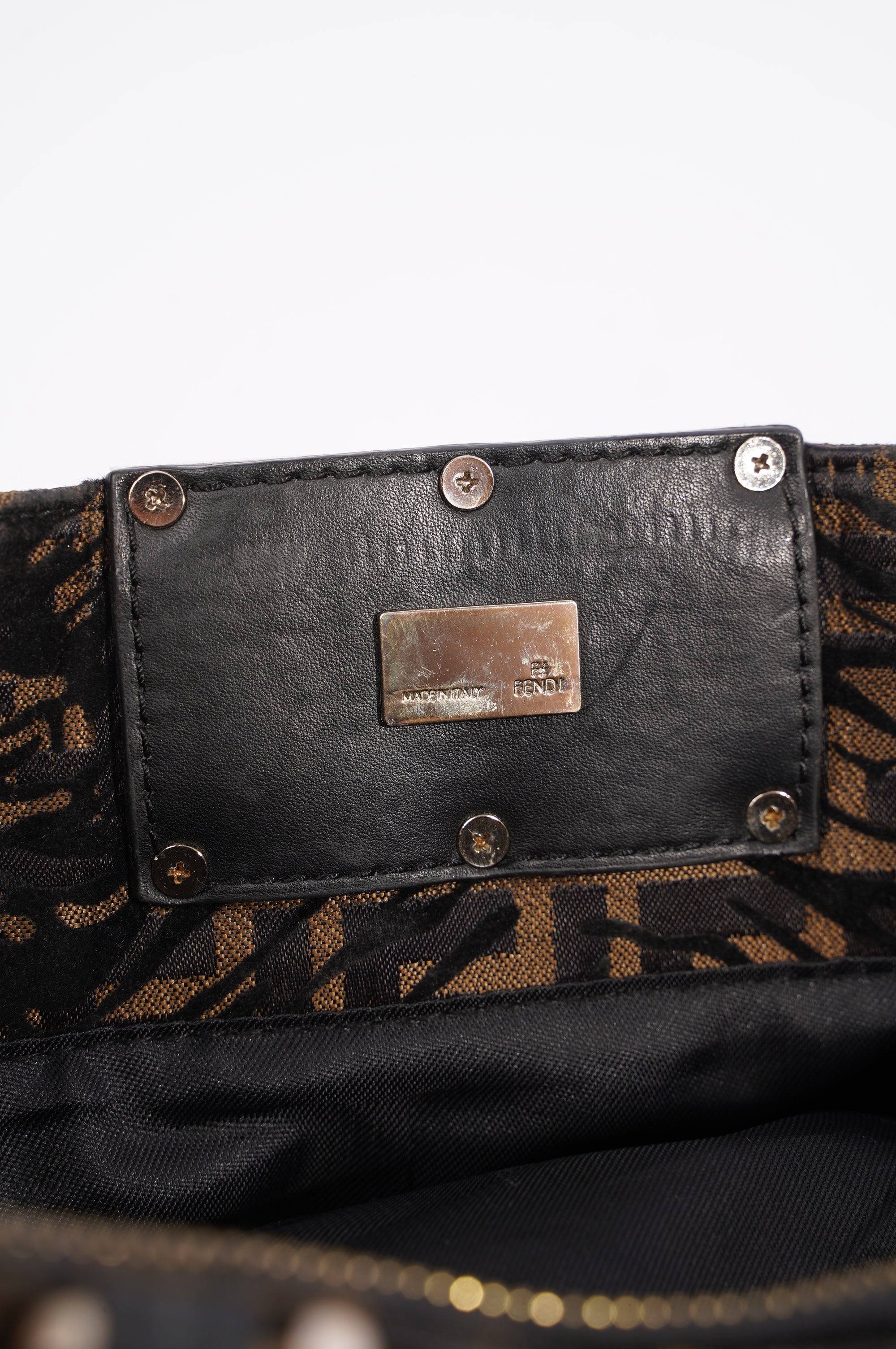 Fendi Womens Tobacco Zucca Canvas Bag Brown