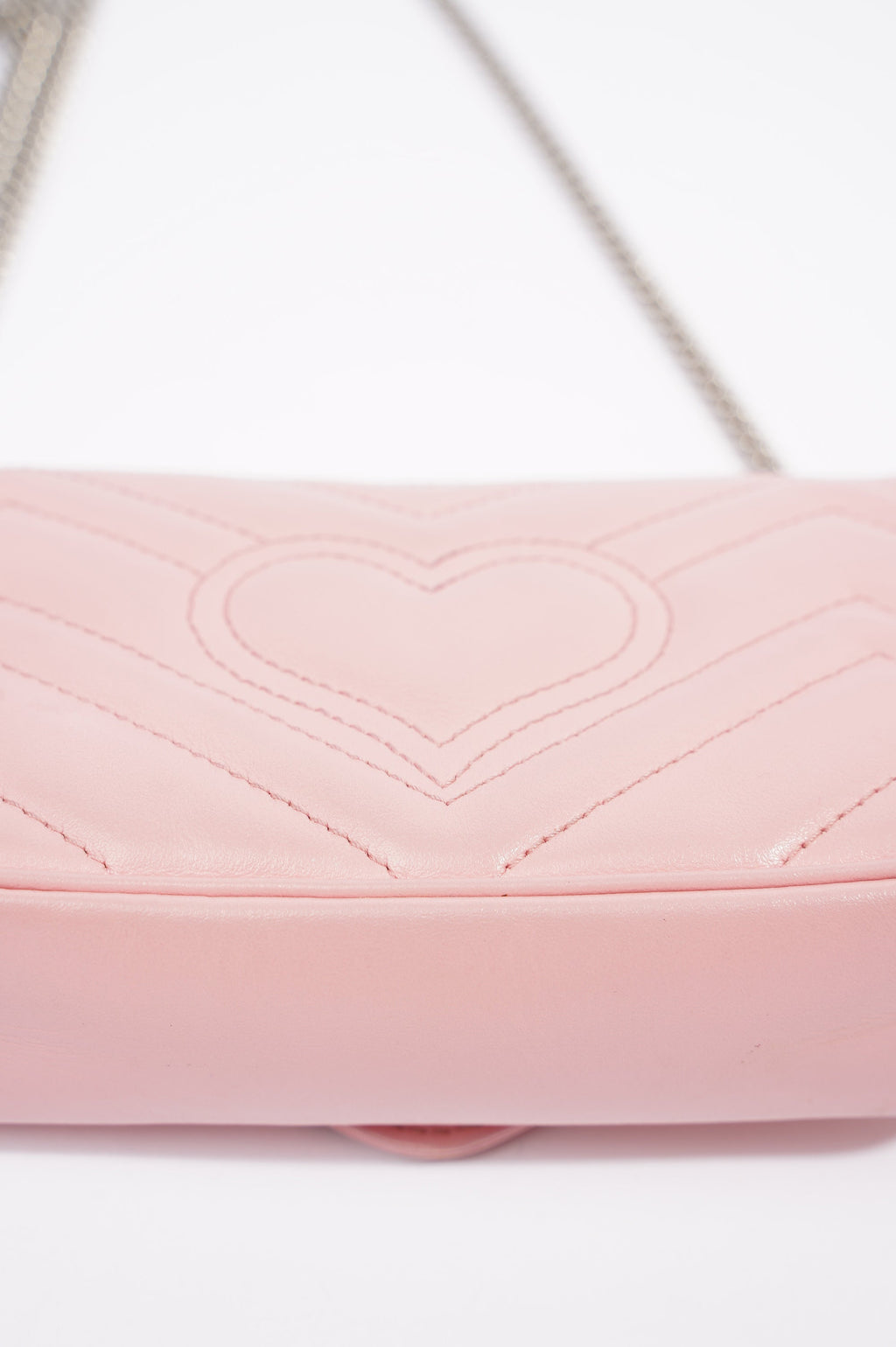 Gucci Womens Marmont Flap Pink / Silver Super Mini