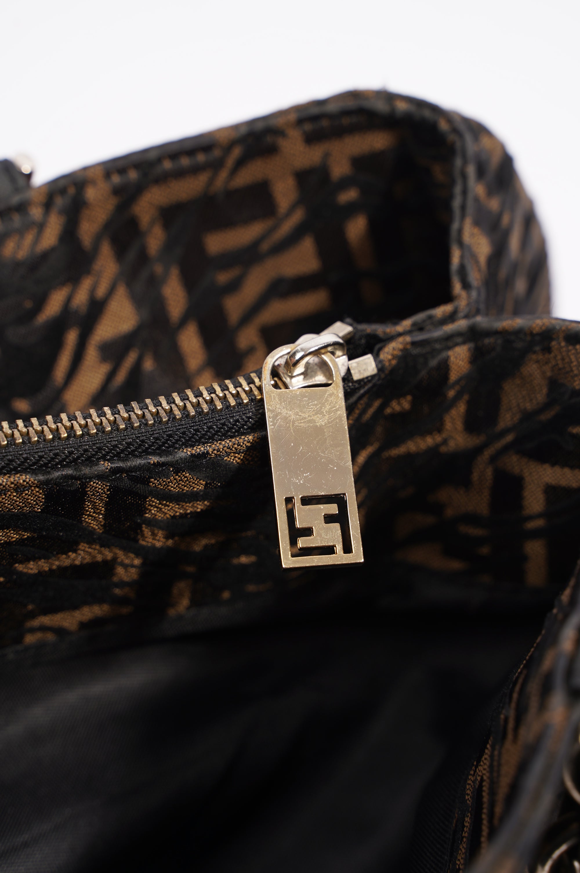 Fendi Womens Tobacco Zucca Canvas Bag Brown