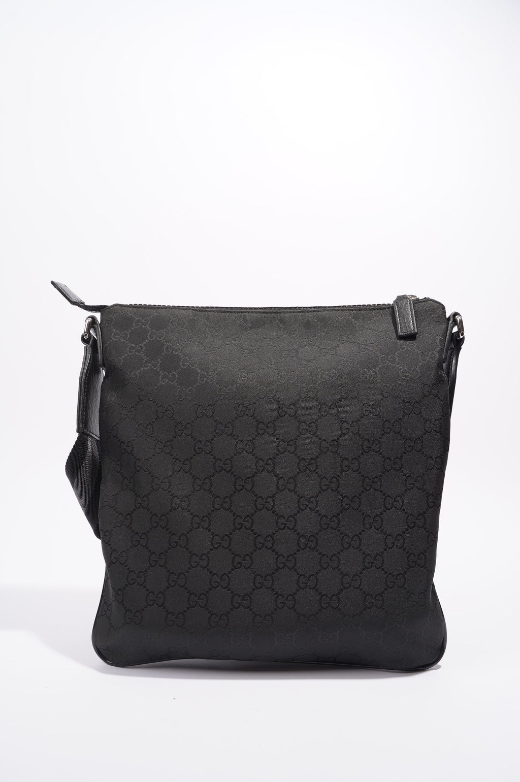 Gucci Mens GG Messenger Crossbody Black Nylon